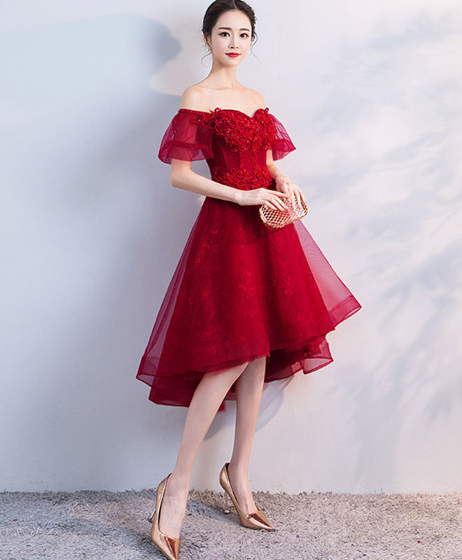Elegant Burgundy Tulle Short Prom Dress for Homecoming - Perfect for School Dances, Parties & Special Occasions