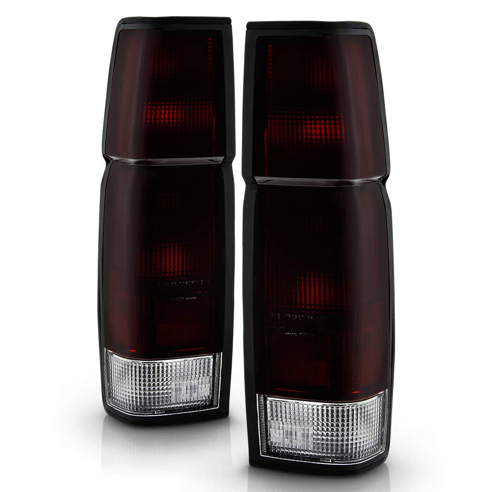 ACANII Red Smoked Tail Lights Brake Lamps with Bulb & Harness Assembly for 1986-1997 Nissan D21 Hardbody Pickup - Left & Right Pair - Perfect for Off-Roading, Truck Upgrades & Night Driving Safety
