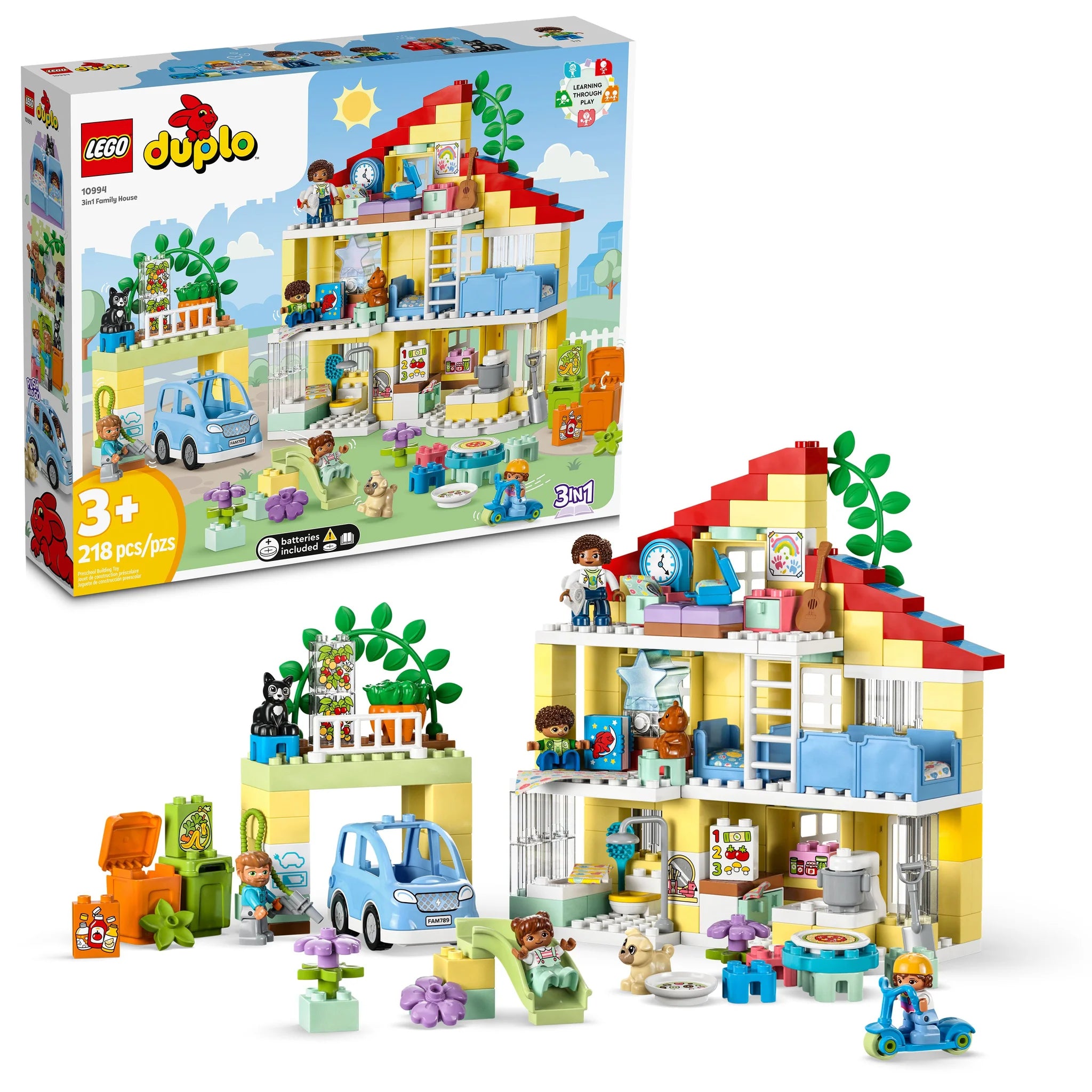 LEGO® DUPLO® 3-in-1 Family House Building Blocks Set - Creative Construction Toy for Toddlers & Preschoolers - Perfect for Family Playtime & Early Learning Activities