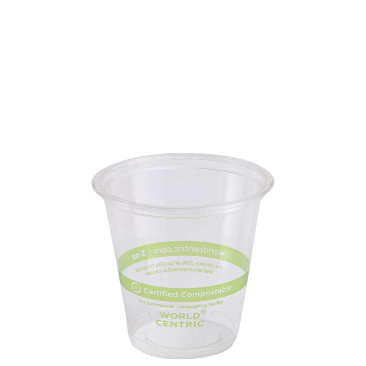 Eco-Friendly 100% Compostable PLA Cold Drink Cups by World Centric - 3oz Clear (1000 Pack) | Perfect for Parties, Cafes & Sustainable Events