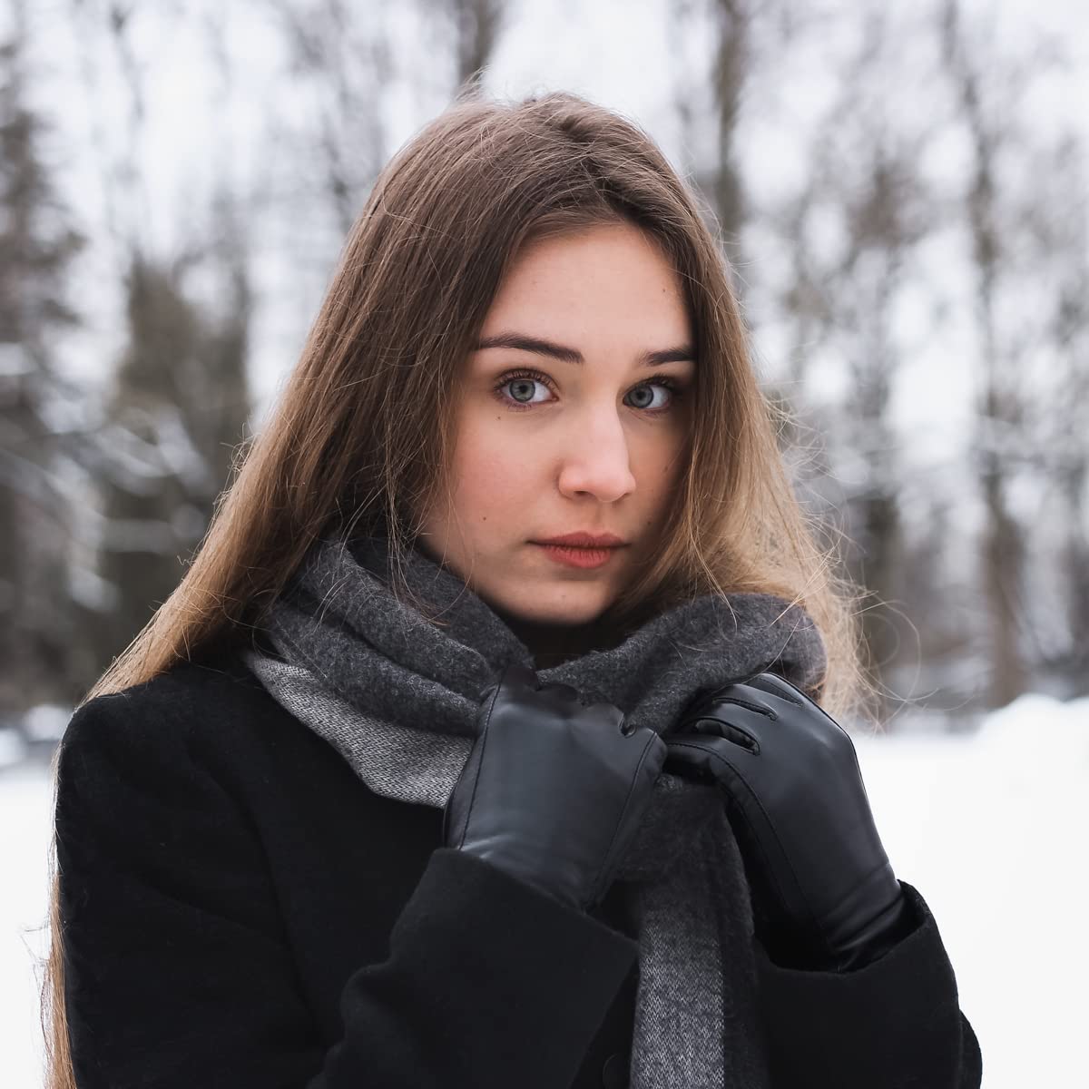 Downholme Vegan Leather Gloves for Women - Soft Faux Leather Winter Gloves, Touchscreen Compatible, Warm & Stylish - Perfect for Driving, Outdoor Activities & Cold Weather Fashion