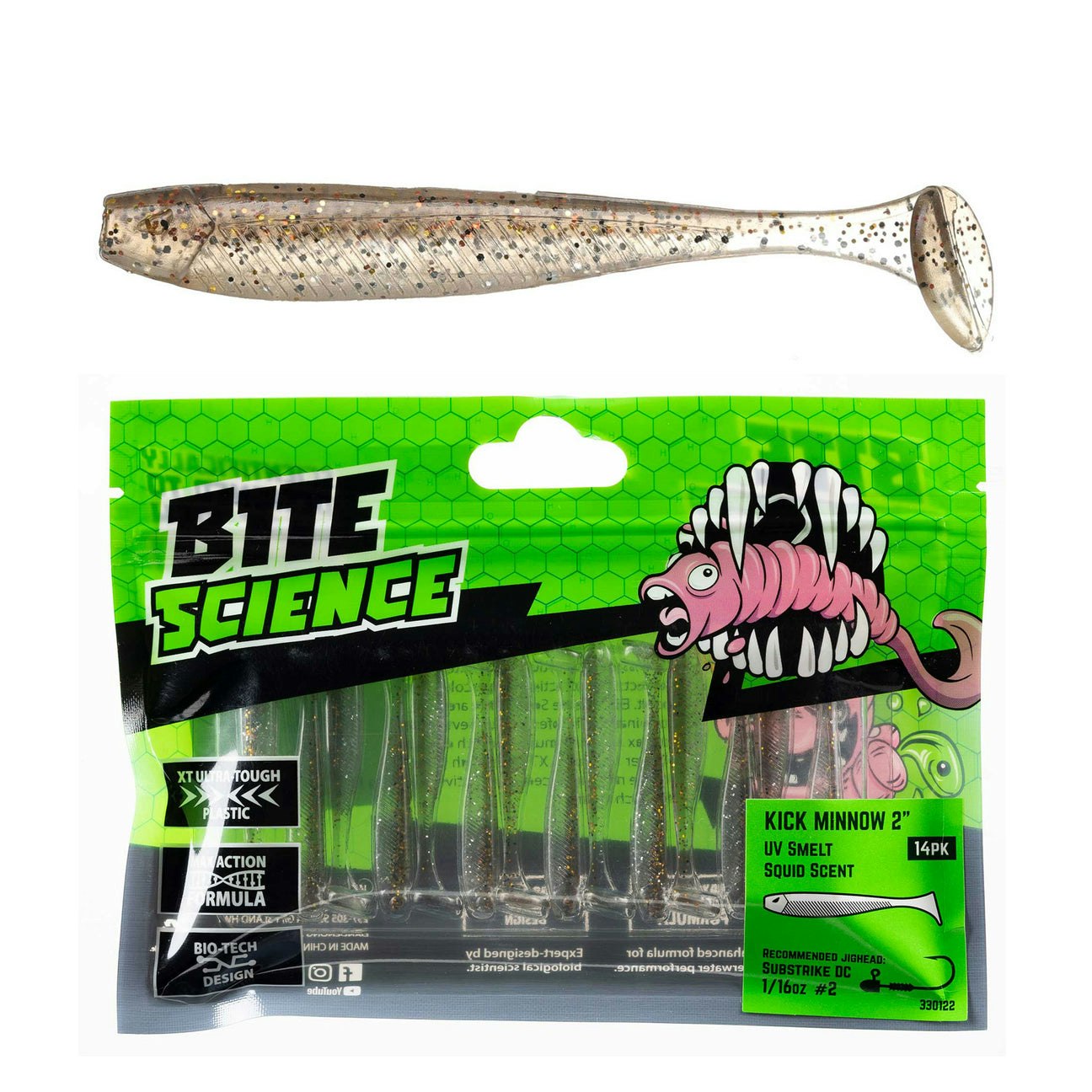 Bite Science Kick Minnow Fishing Lures - Premium Bass & Trout Bait for Freshwater & Saltwater Fishing | Perfect for Casting, Trolling & Ice Fishing