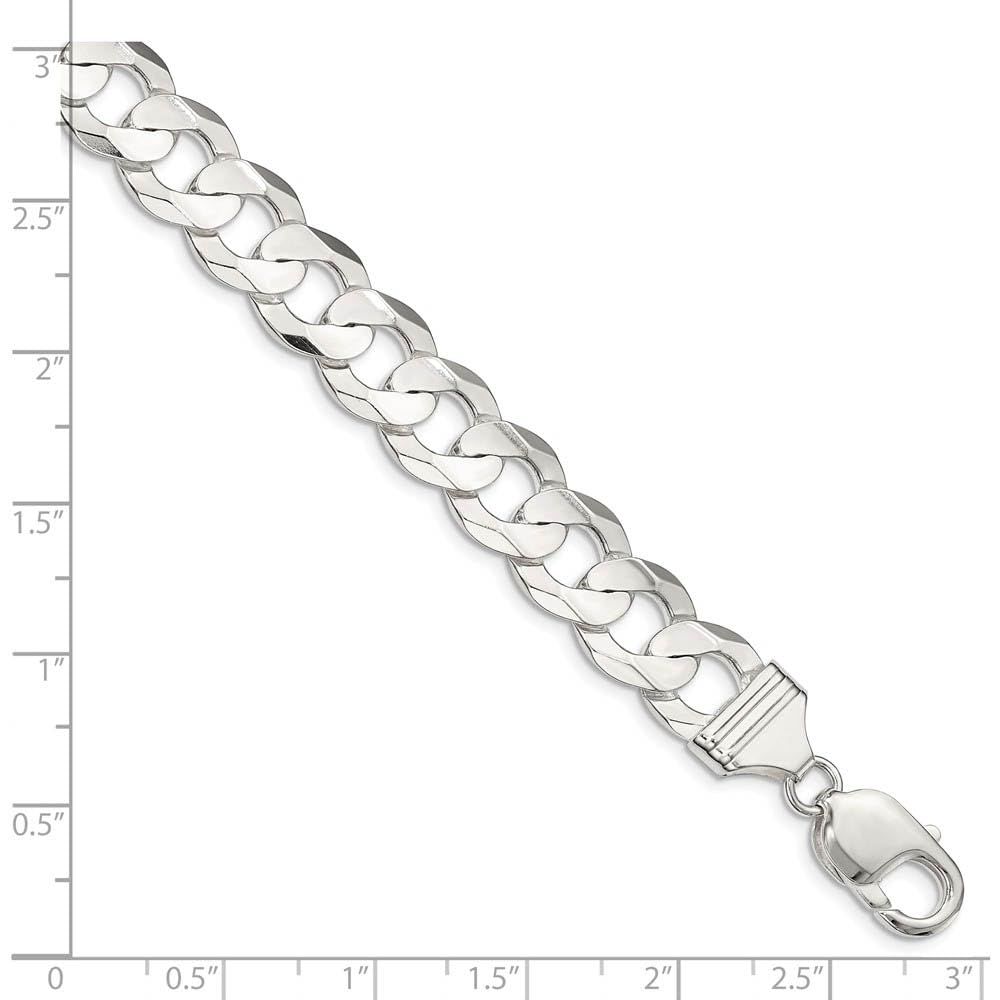 12mm Sterling Silver Curb Chain Necklace for Men - Stylish & Durable