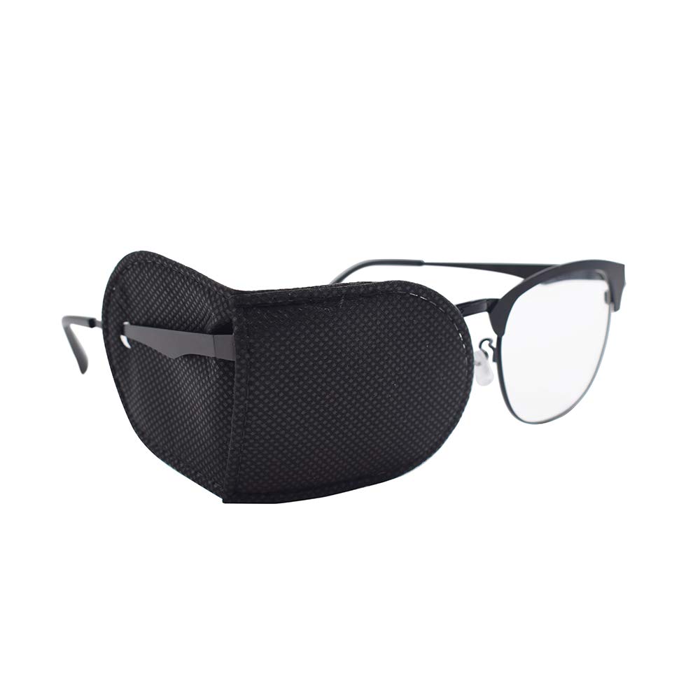6pcs Large Black Eye Patches for Glasses - Anti-Slip & Comfortable Eyewear Accessories for Reading, Driving & Computer Use