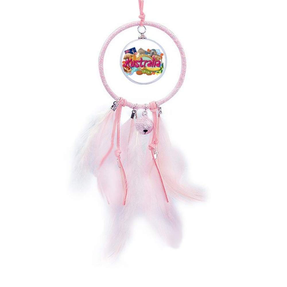 YaoX Kangaroo Harbour Bridge Australia Graffiti Dream Catcher with Small Bells - Bohemian Wall Hanging Decor for Bedroom, Nursery & Dorm Room