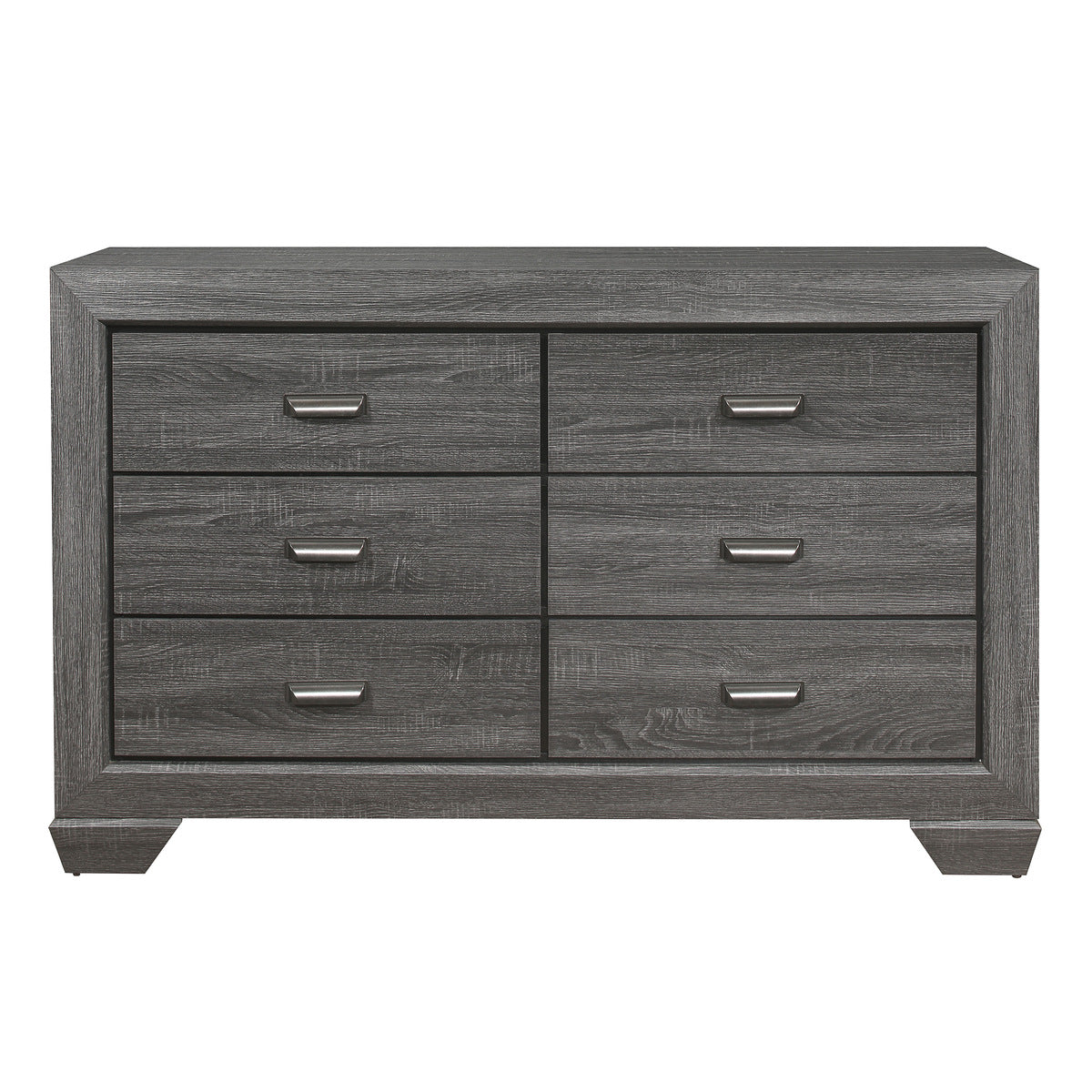 Modern Gray 6-Drawer Dresser with Smooth Metal Glides - Perfect for Bedroom Storage & Organization