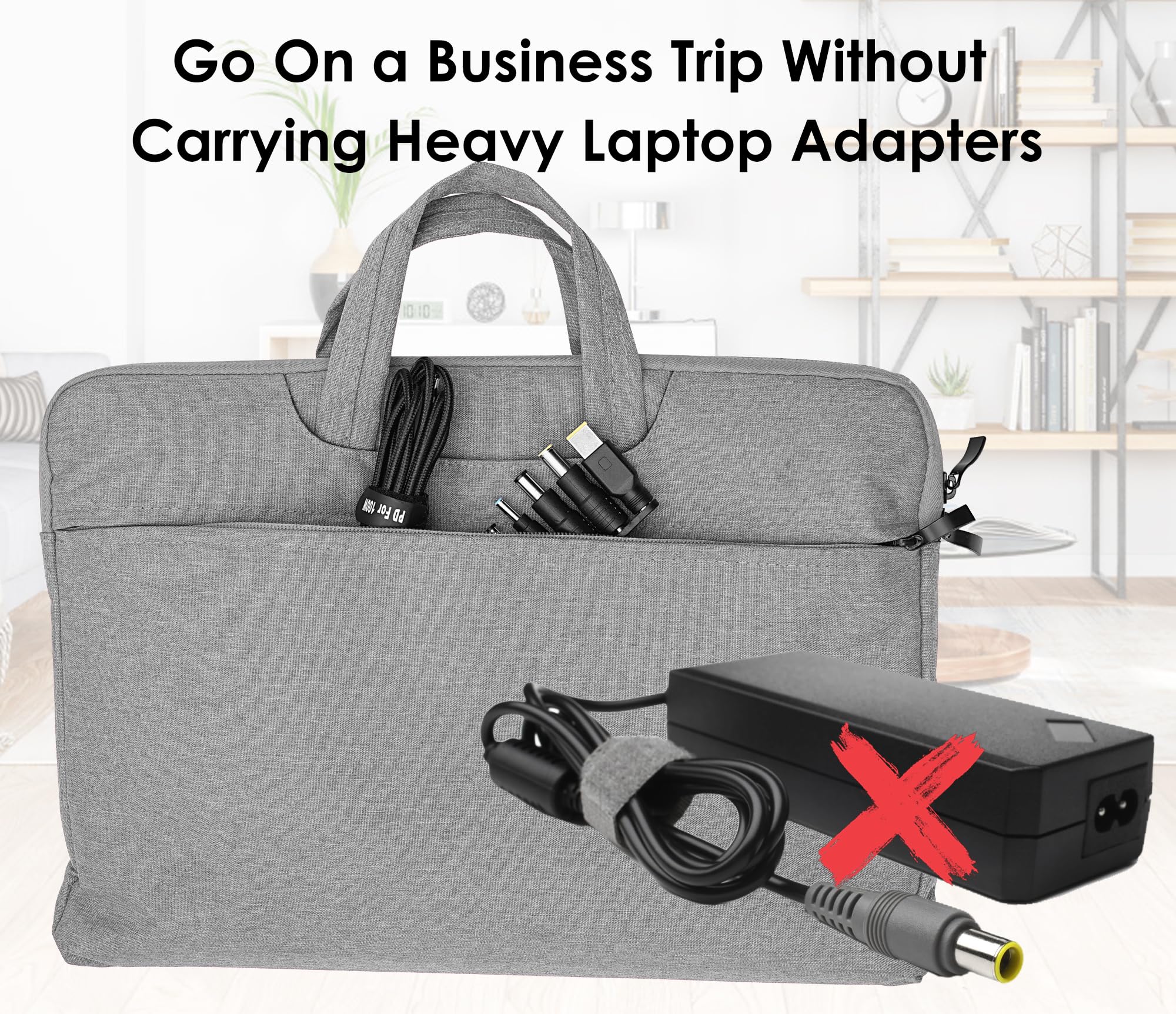 10PCS USB C to DC Adapter Kit - 100W PD Fast Charging Cable with 5.5x2.1mm Barrel Jack for Laptops - Compatible with Sony, Toshiba, Samsung, Acer, Asus, Lenovo, Dell & HP - Perfect for Home Office, Travel & Emergency Power Supply