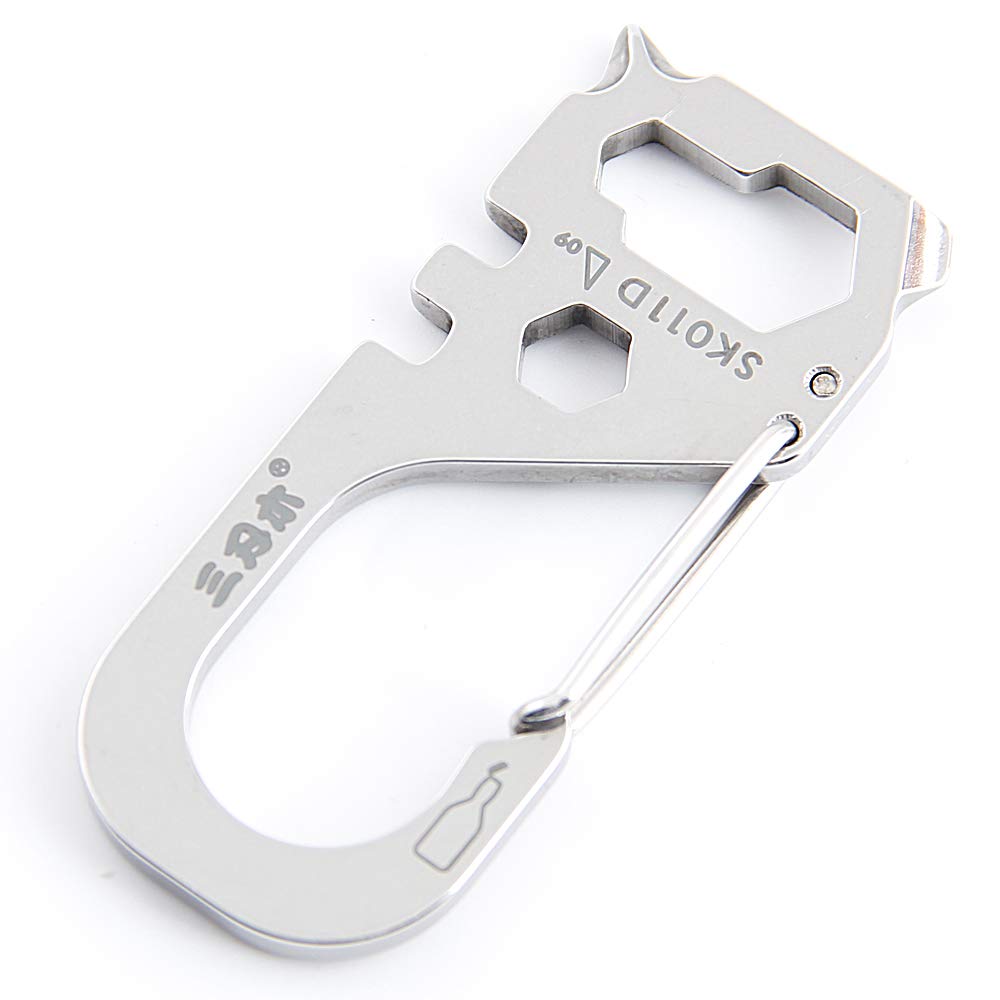 Sanrenmu Keychain Multi-Tool with Screwdriver & Wrench - Compact EDC Tool with Key Ring for Outdoor, Camping, Hiking & Everyday Carry