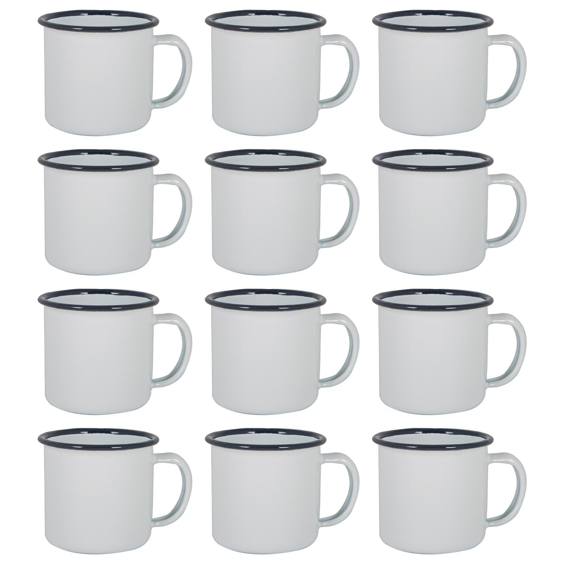 Premium Argon Tableware Espresso Cups - 12-Pack 130ml Navy Blue Small Metal Insulated Coffee Mugs - Lightweight Camping Cups for Coffee, Tea & Hot Chocolate - Perfect for Home, Office, Travel & Outdoor Adventures