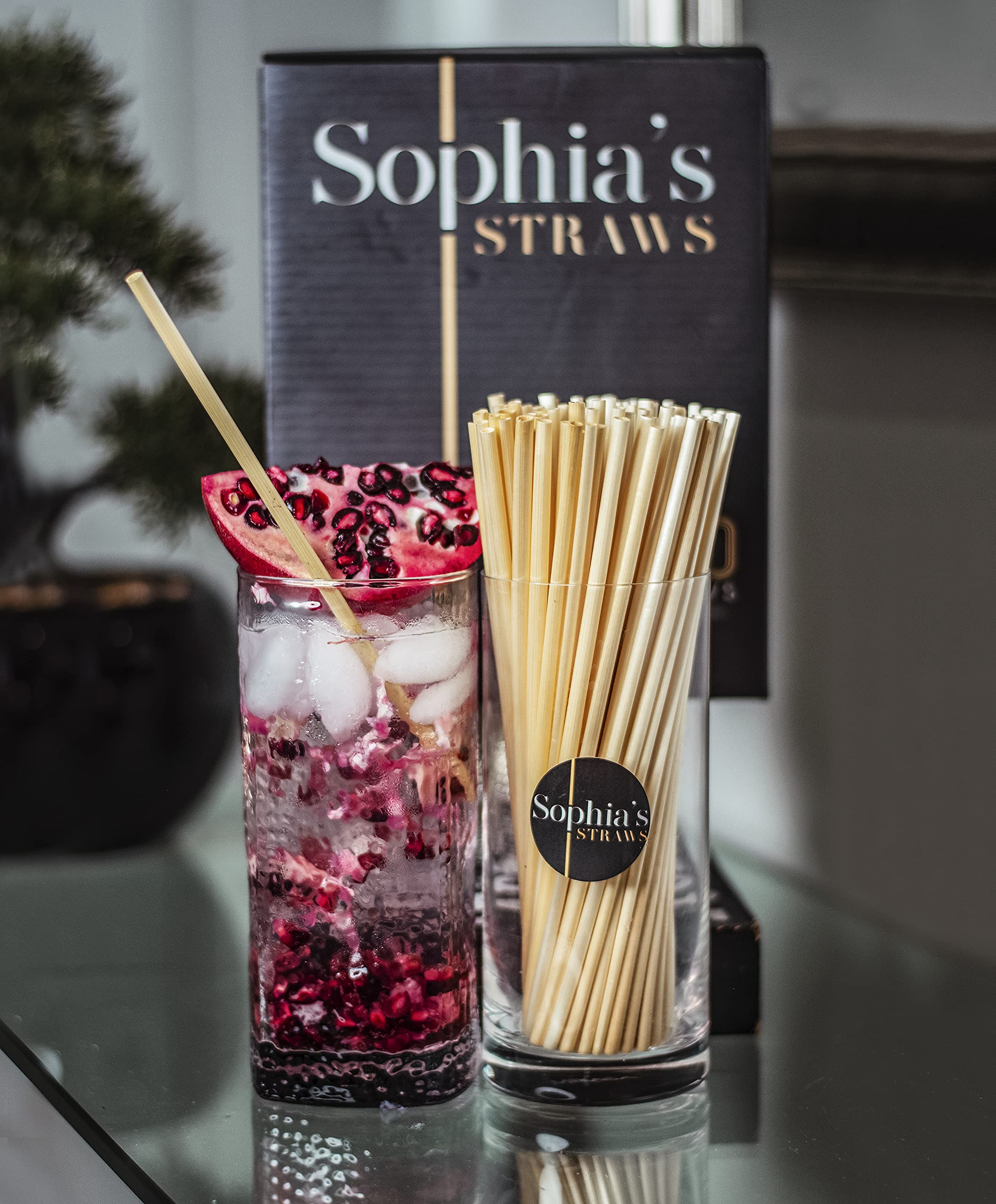 Sophia's Straws 7.5 Inch Natural Hay Drinking Straws | 500 Count Eco-Friendly Disposable Straws for Smoothies, Cocktails & Parties - Biodegradable & Sustainable Alternative to Plastic