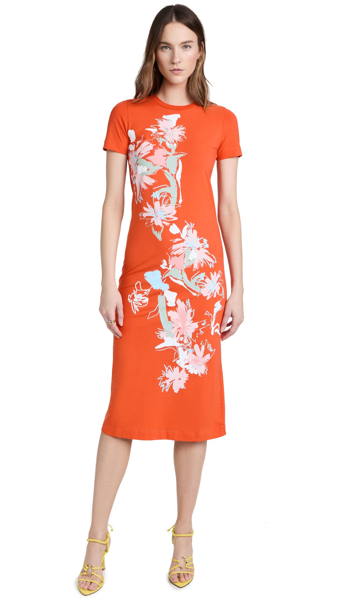 Tanya Taylor Women's Mallorie Floral Print Wrap Dress - Elegant A-Line Midi Dress for Wedding Guest, Cocktail Party & Summer Occasions