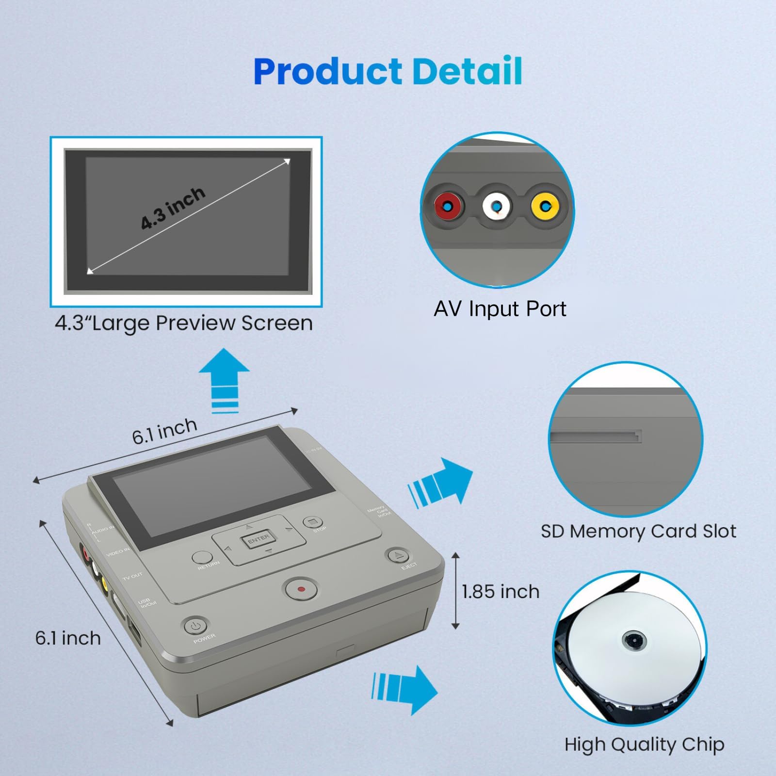VHS to DVD Converter with USB/SD/HDD Recording - WiFi Media Recorder for Smartphones & TV | Includes 10 Free DVD-R Discs | Perfect for Digitizing Home Videos & Recording TV Shows