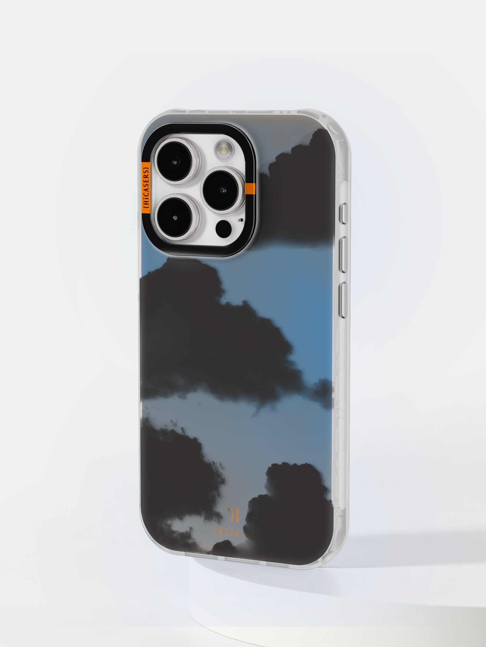 Cumulus Large Pattern Iridescent Phone Case - Sleek Black Protective Cover for iPhone & Samsung | Perfect for Everyday Use, Travel & Style
