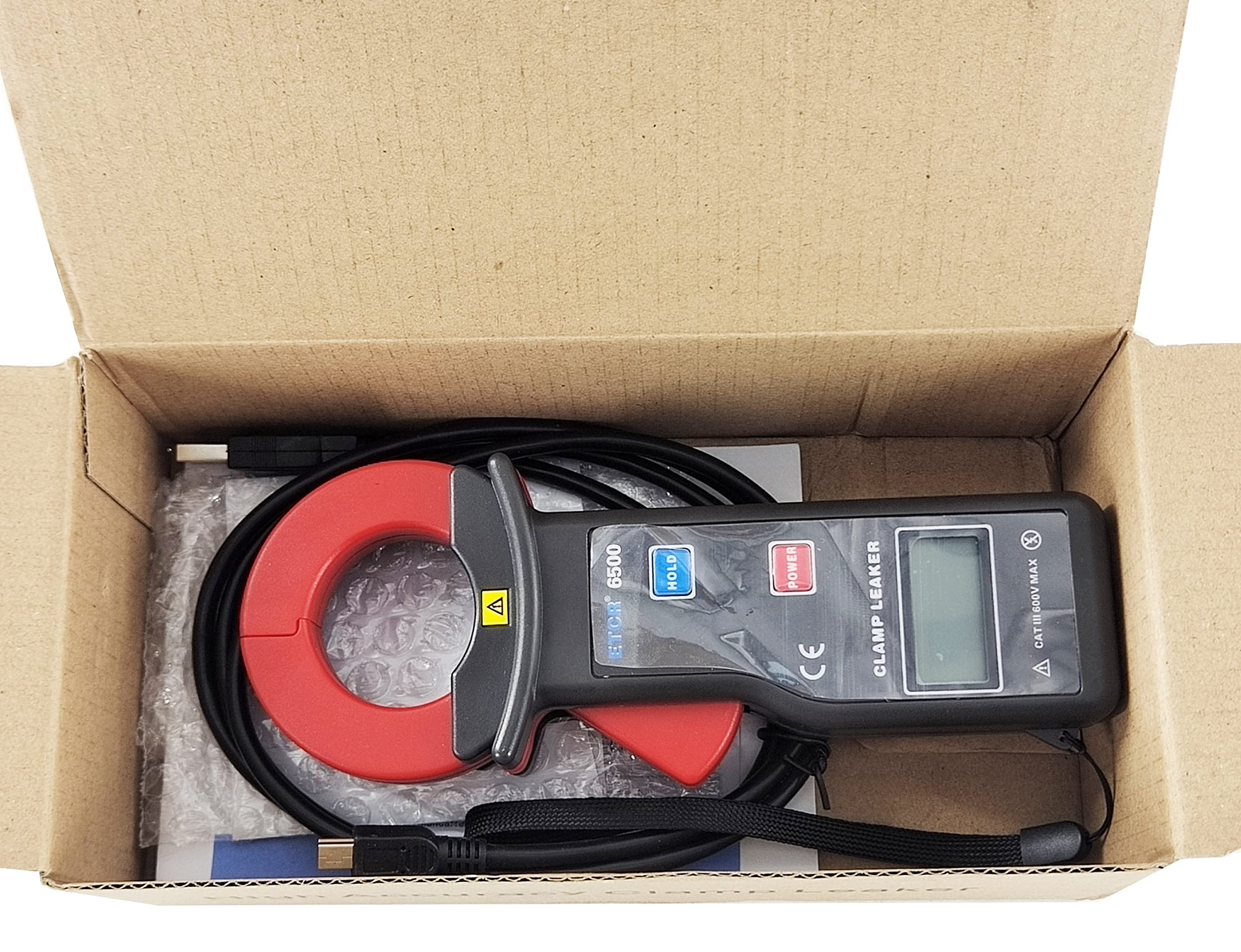 Digital Clamp Meter Leakage Current Tester - AC Clamp Ammeter with Data Storage (99 Groups), 0.000mA-300.00A Range - Perfect for Electrical Maintenance, HVAC Repair & Industrial Safety Testing