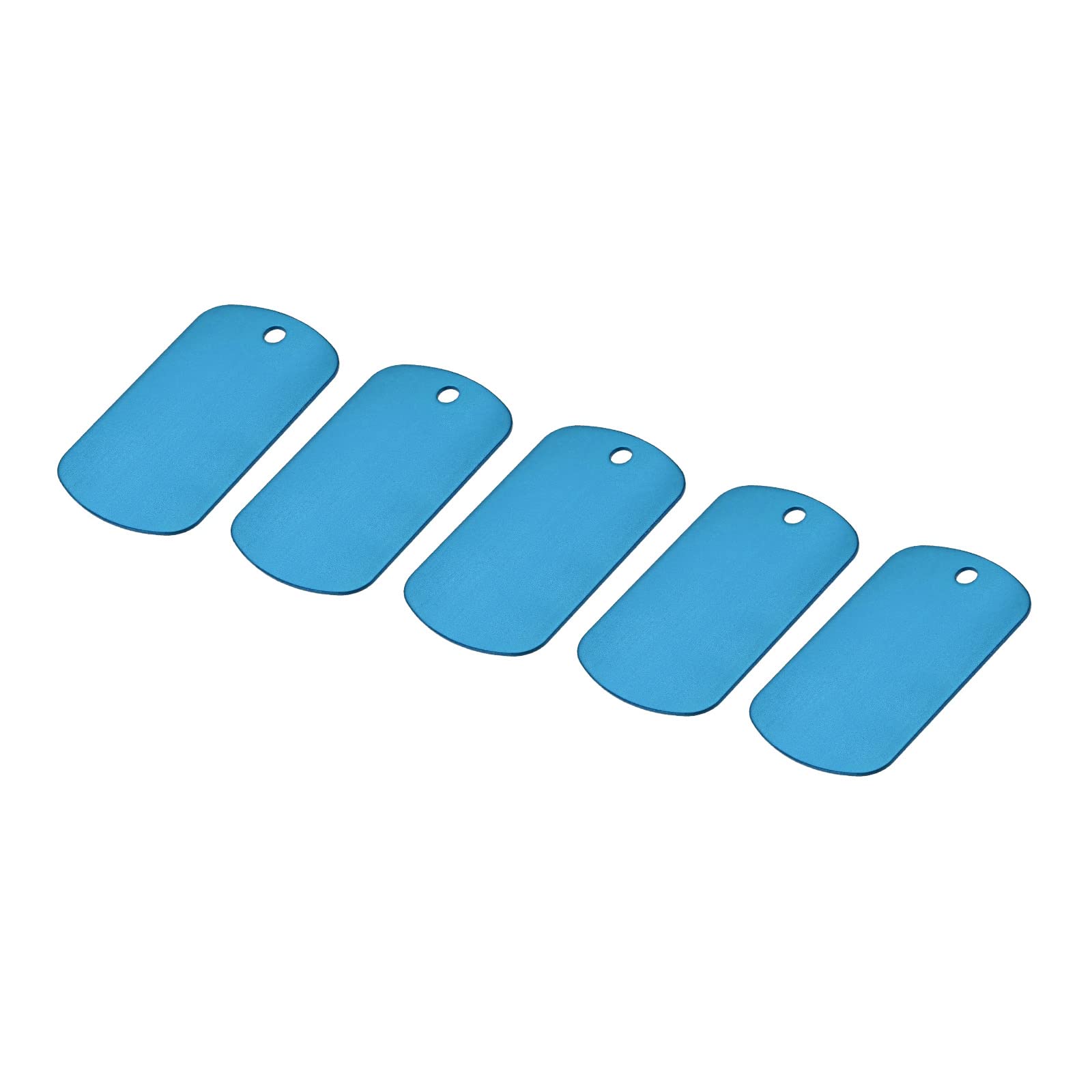DMiotech 5 Pack 29x50mm Aluminum Light Blue Engraving Blank Tags - Personalized Name Tags, Number Tags for DIY Crafts, Jewelry Making & Gift Labeling - Perfect for Keychains, Pet ID & Organization