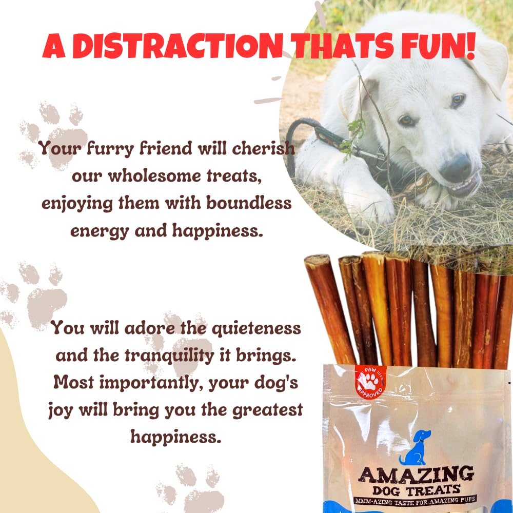 Premium 4-6 Inch Natural Bully Sticks for Dogs - 1 lb All-Natural Beef Dog Chews | Long-Lasting Rawhide Alternative | Promotes Dental Health | Perfect for Training, Teething & Playtime