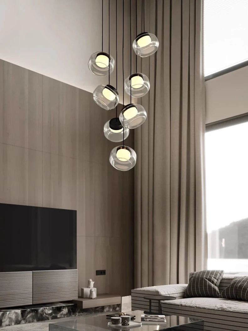 Billy Staircase Pendant Light - Modern Industrial Hanging Fixture for Stairwell, Entryway & Loft Decor | Dimmable LED Lighting for Home & Commercial Spaces