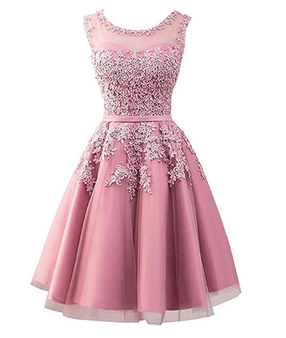 ANGELA Women's Appliques Short Prom Dresses 2023 | Elegant Homecoming Party Dresses for Teens | Perfect for Prom Night, Graduation, and Special Occasions
