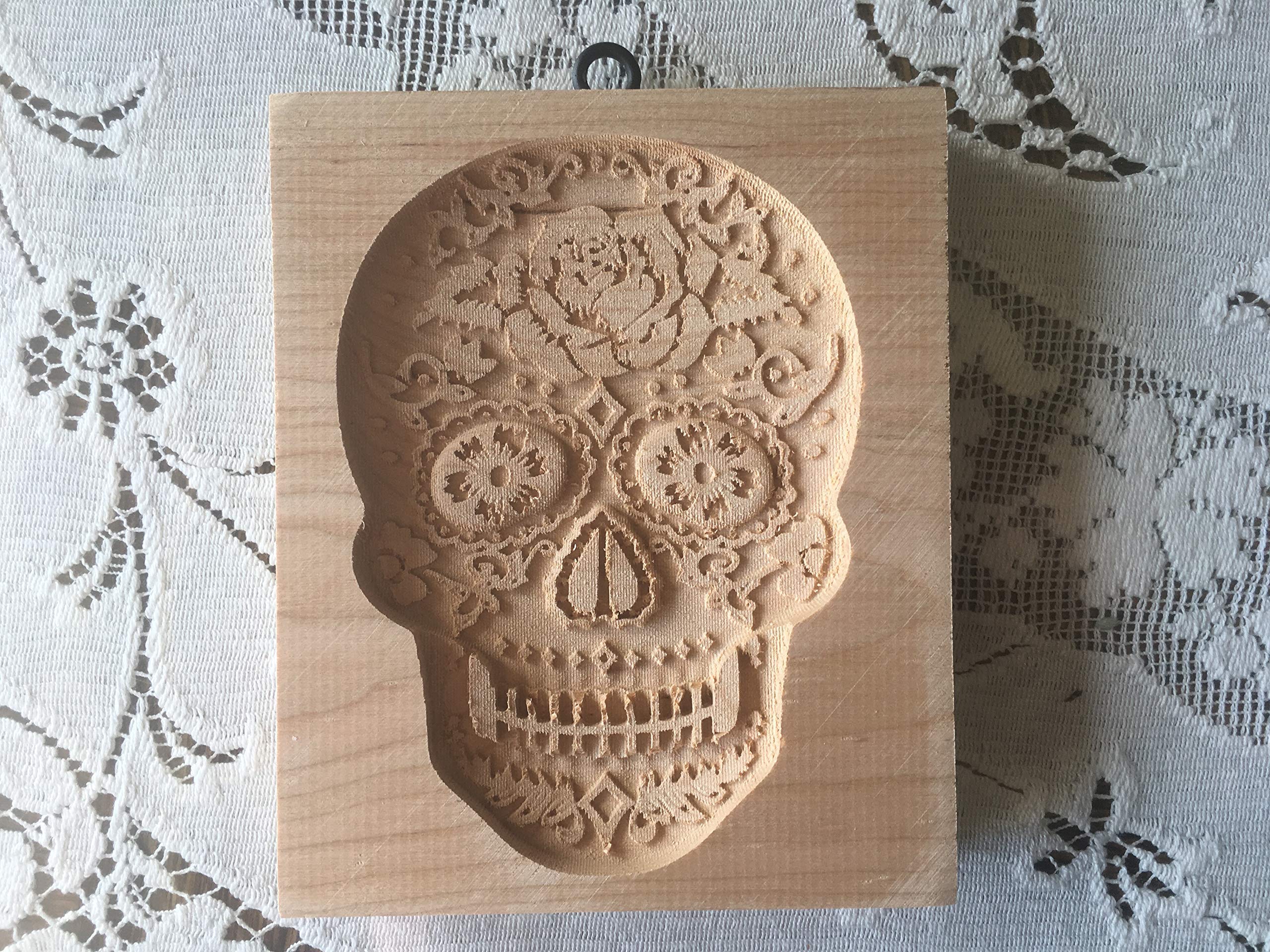 Rose Skull Day of The Dead Cookie Board - Sugar Skull Baking Tray for Halloween & Dia de Los Muertos Decor - Perfect for Cookie Making, Party Serving, and Themed Decorations