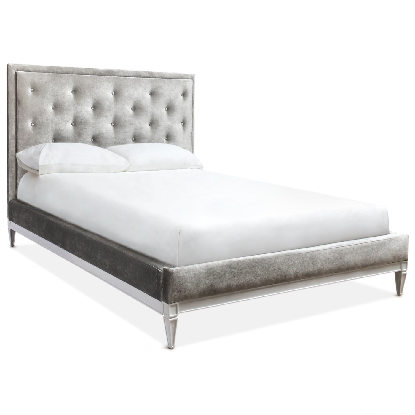Lampert King Size Bed Frame - Modern Platform Bed with Upholstered Headboard, Sturdy Wooden Slats - Perfect for Master Bedroom, Guest Room, or Apartment