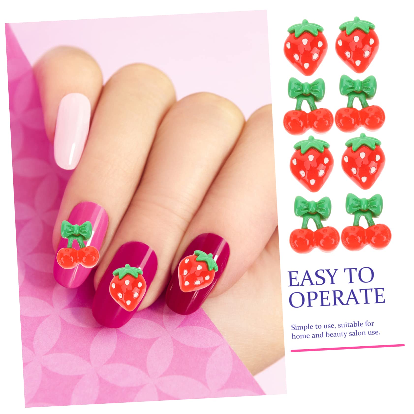 FOMIYES 60PCS Resin Fruit Nail Charms - Cute 3D Nail Art Decorations for DIY Manicure, Acrylic Nails & Gel Polish Designs | Perfect for Summer Nails, Bridal Party, Salon & Home Use