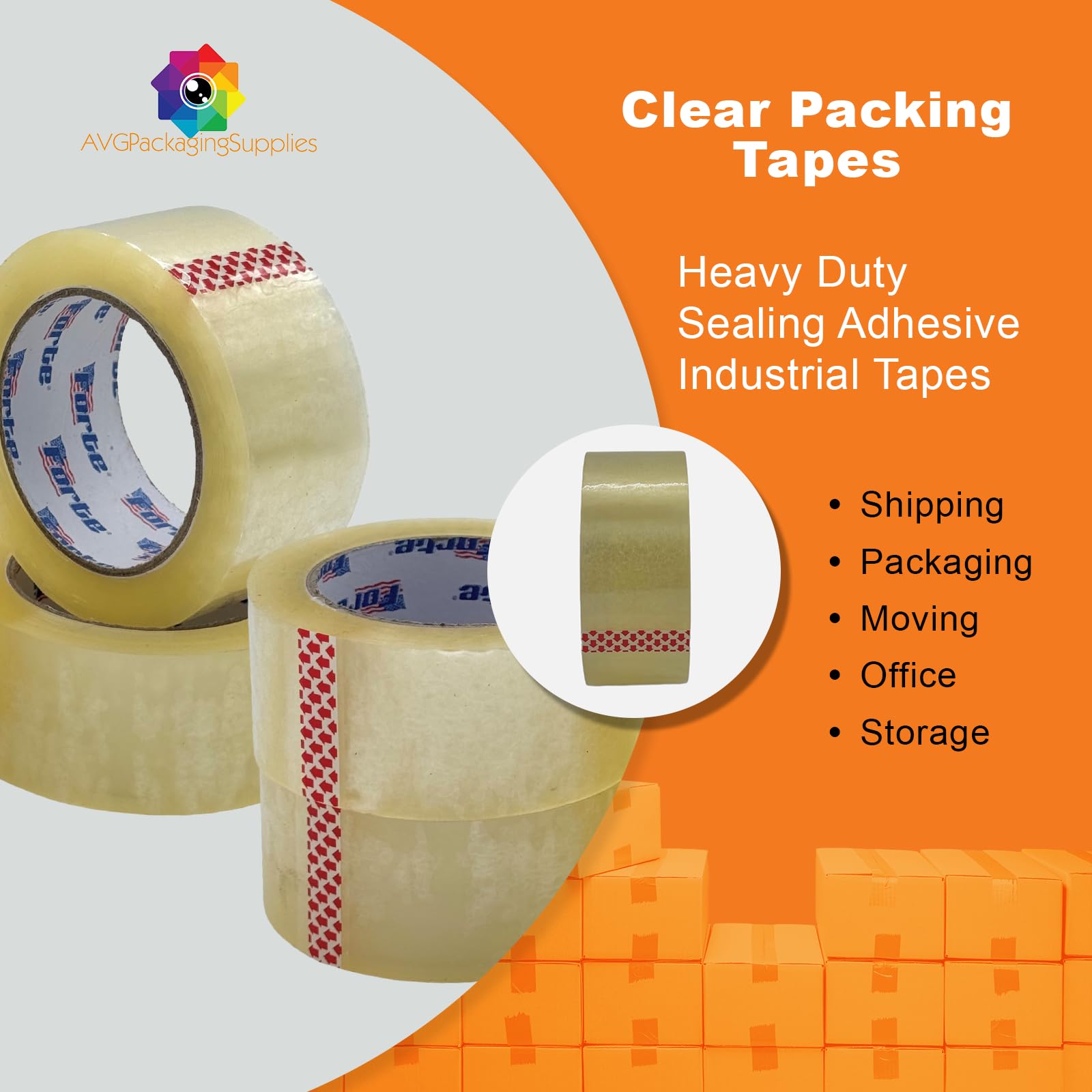 48 Rolls Clear Packing Tape 3