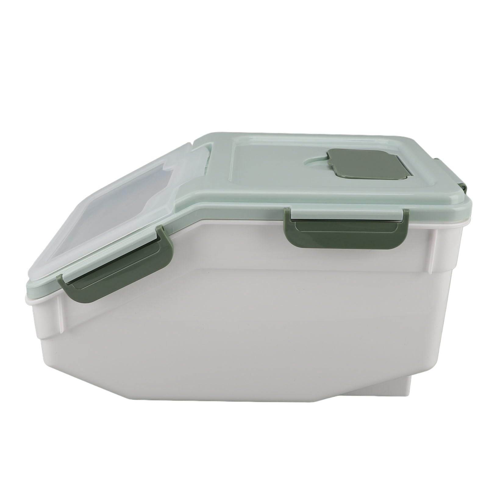 Airtight Rice Storage Container with Measuring Cup & Wheels - Large Kitchen Food Storage Bin for Rice, Grains, Pet Food, Flour - Perfect for Pantry Organization & Bulk Food Storage