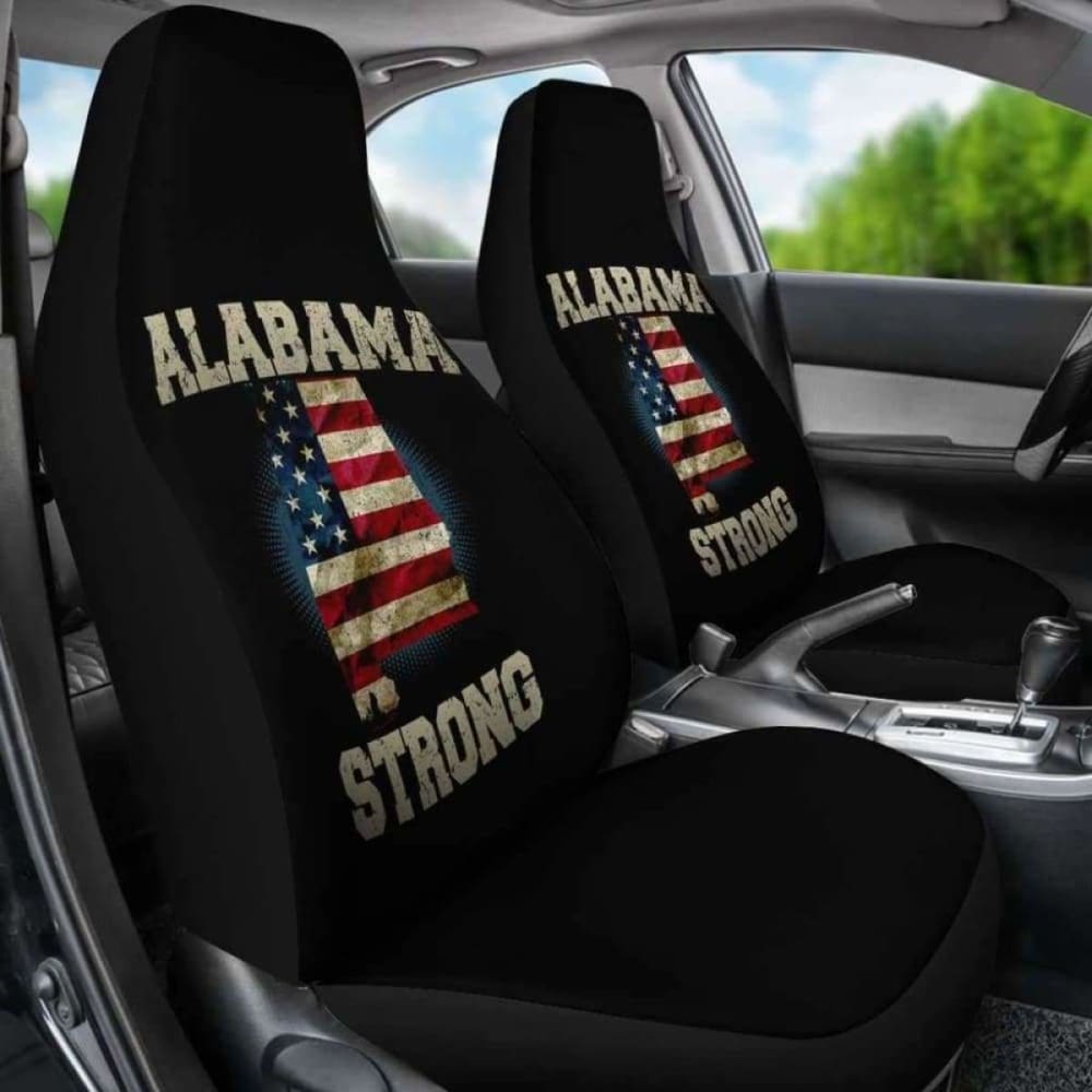 Alabama Strong State Flag Car Seat Covers - Durable Custom Fit for Trucks & SUVs - Perfect for Road Trips & State Pride Display