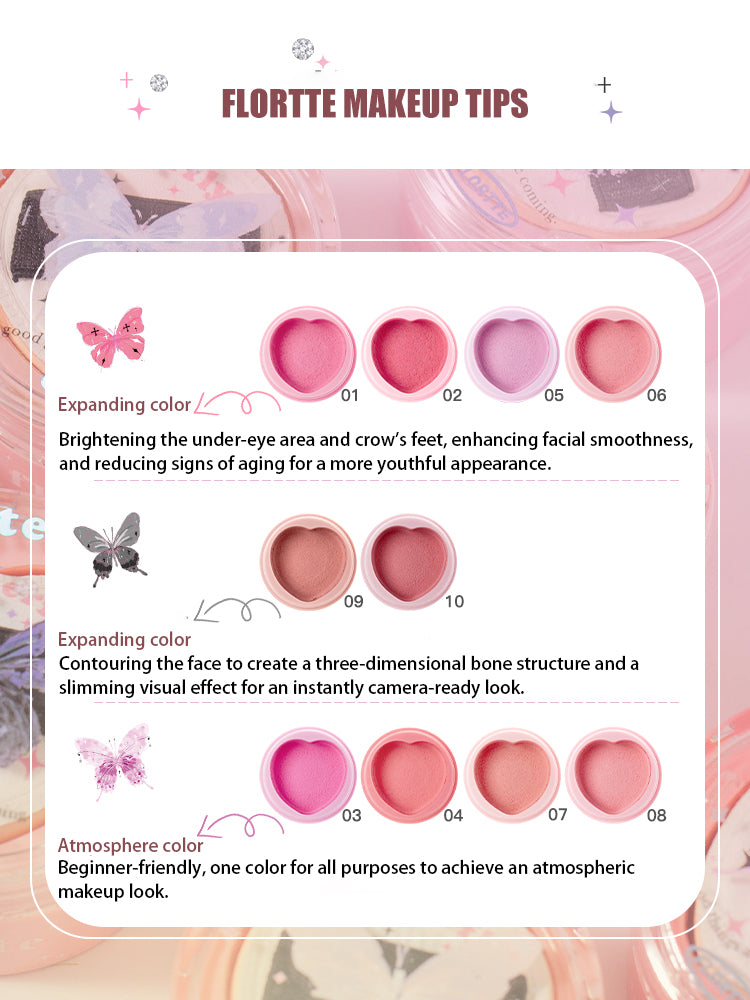 FLORTTE Airy Blush Cream - Lovely Aleria Collection | Natural Flush Cheek Makeup | Perfect for Everyday Wear & Special Occasions