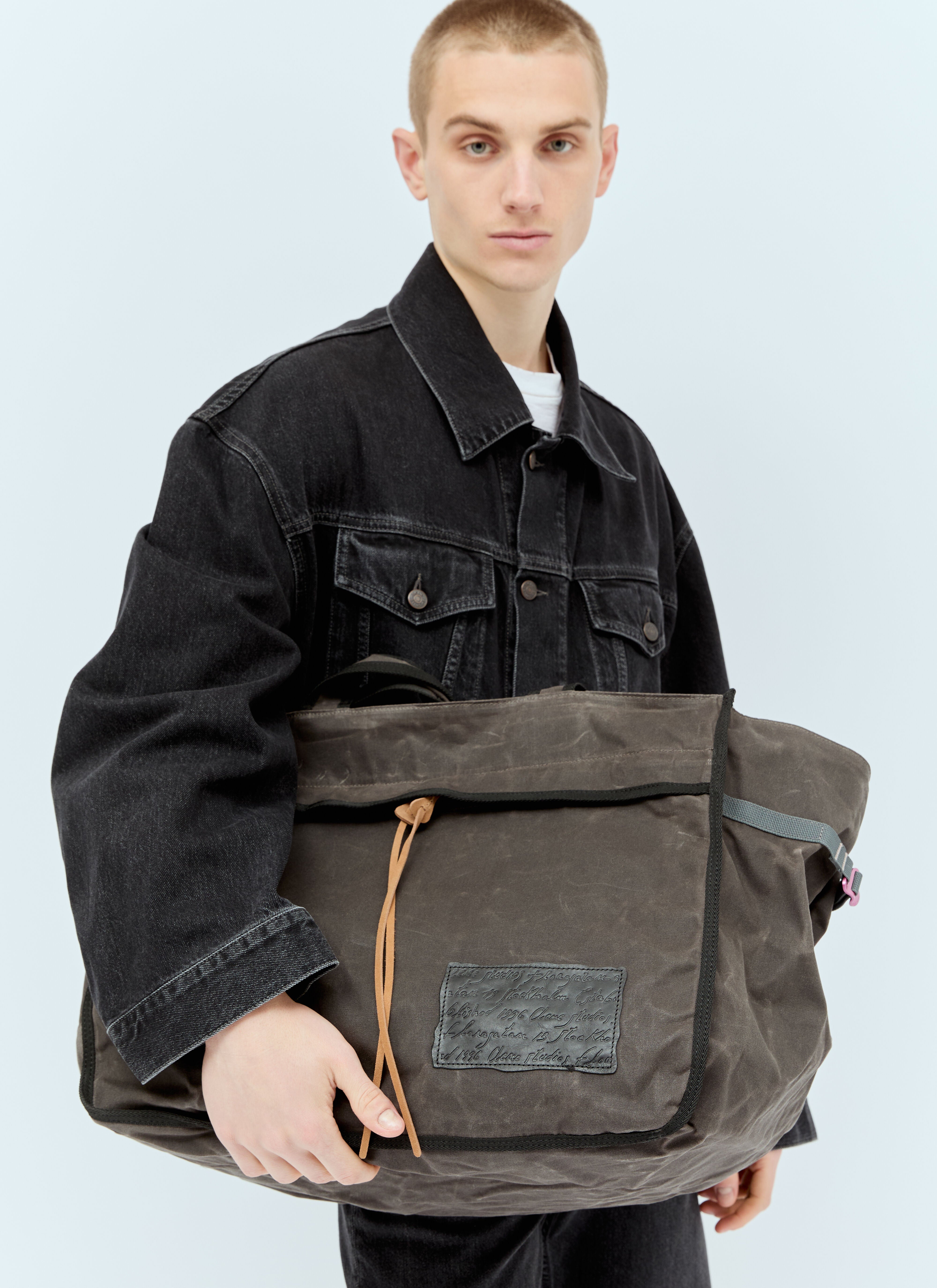Acne Studios Men's Canvas Tote Bag - Stylish & Durable Designer Carryall for Work, Gym & Travel Essentials