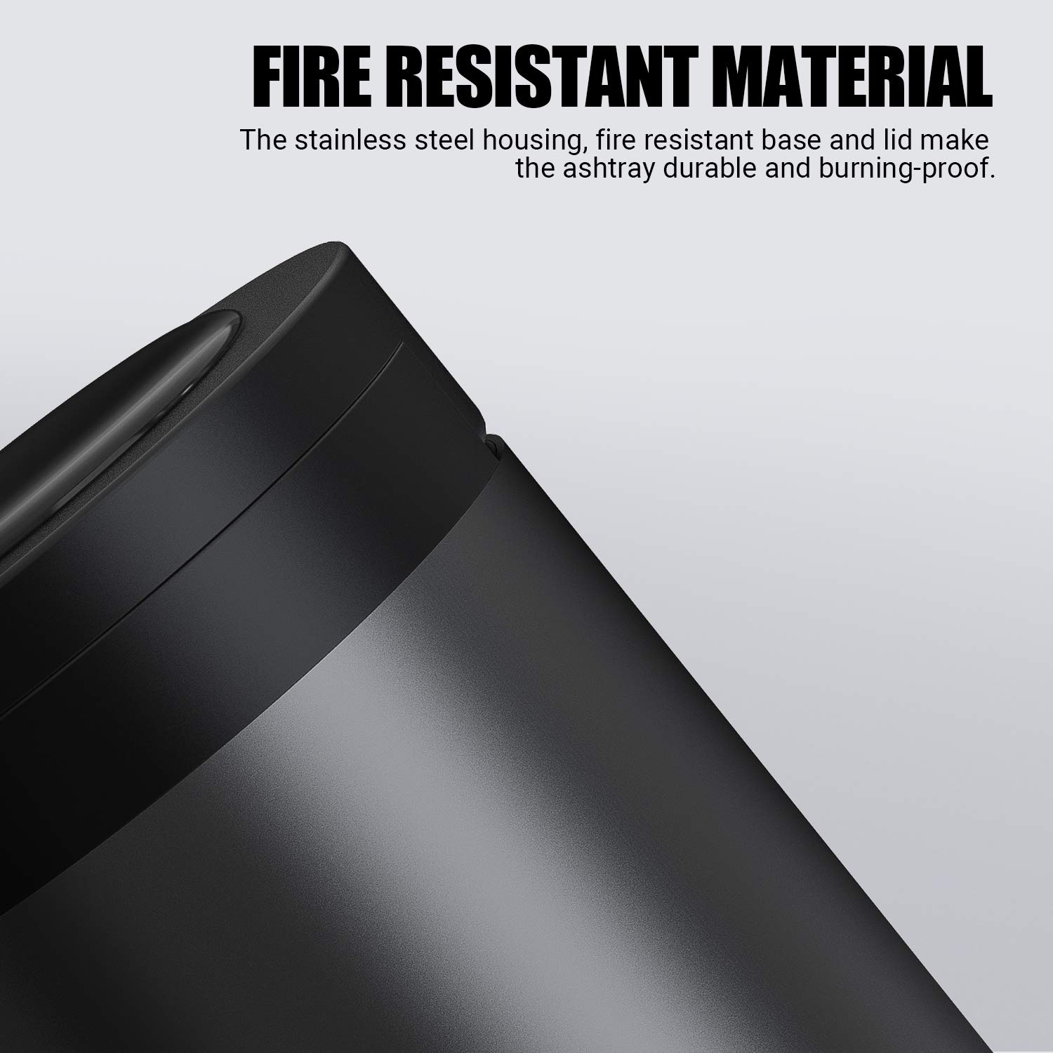 THIKPO Portable Car Ashtray with Lid - Smokeless Detachable Stainless Steel for Travel & Camping