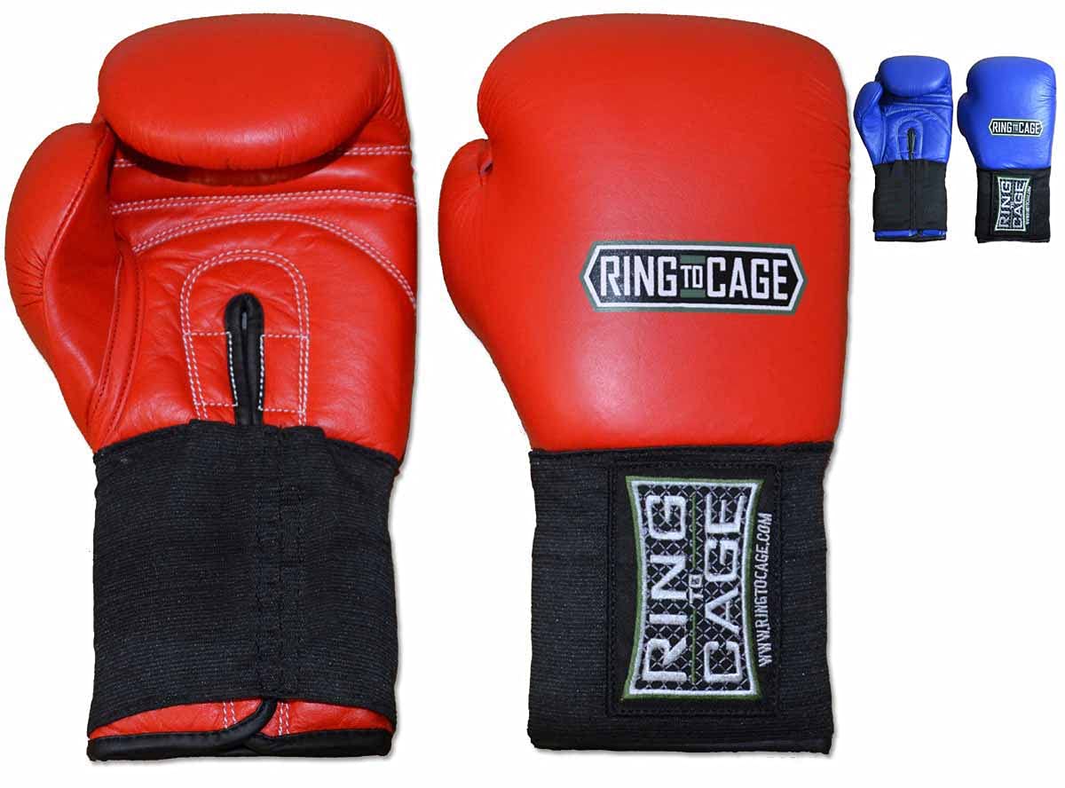Amateur Competition Boxing Gloves for Training & Sparring - Professional Quality Blue or Red Boxing Gloves for Beginners & Fighters - Perfect for Boxing Gyms, Home Workouts & Martial Arts Training