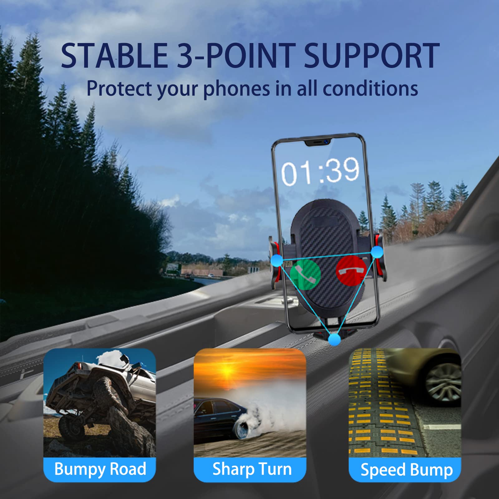 TINNYFY Multi-Function Phone & Walkie Talkie Mount for 2018-2021 Jeep Wrangler JL - Anti-Slip Car Phone Holder, Radio Bracket & Organizer | Perfect for Off-Roading, Camping & Daily Commute
