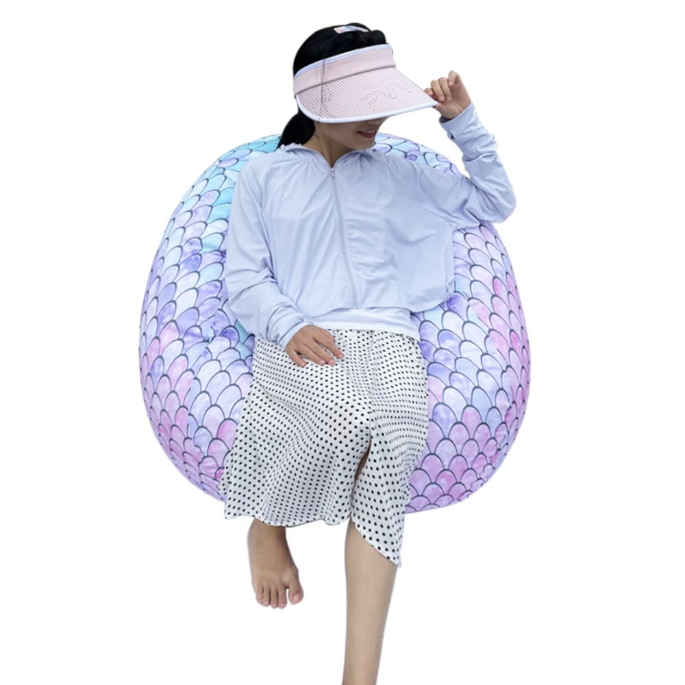Mermaid Stuffed Animal Storage Bean Bag Chair Cover - 38 Inch Plush Toy Organizer for Kids Room Decor, Boys and Girls - Replace Mesh Hammock & Hard Furniture | Perfect for Playrooms, Bedrooms & Daycare Centers