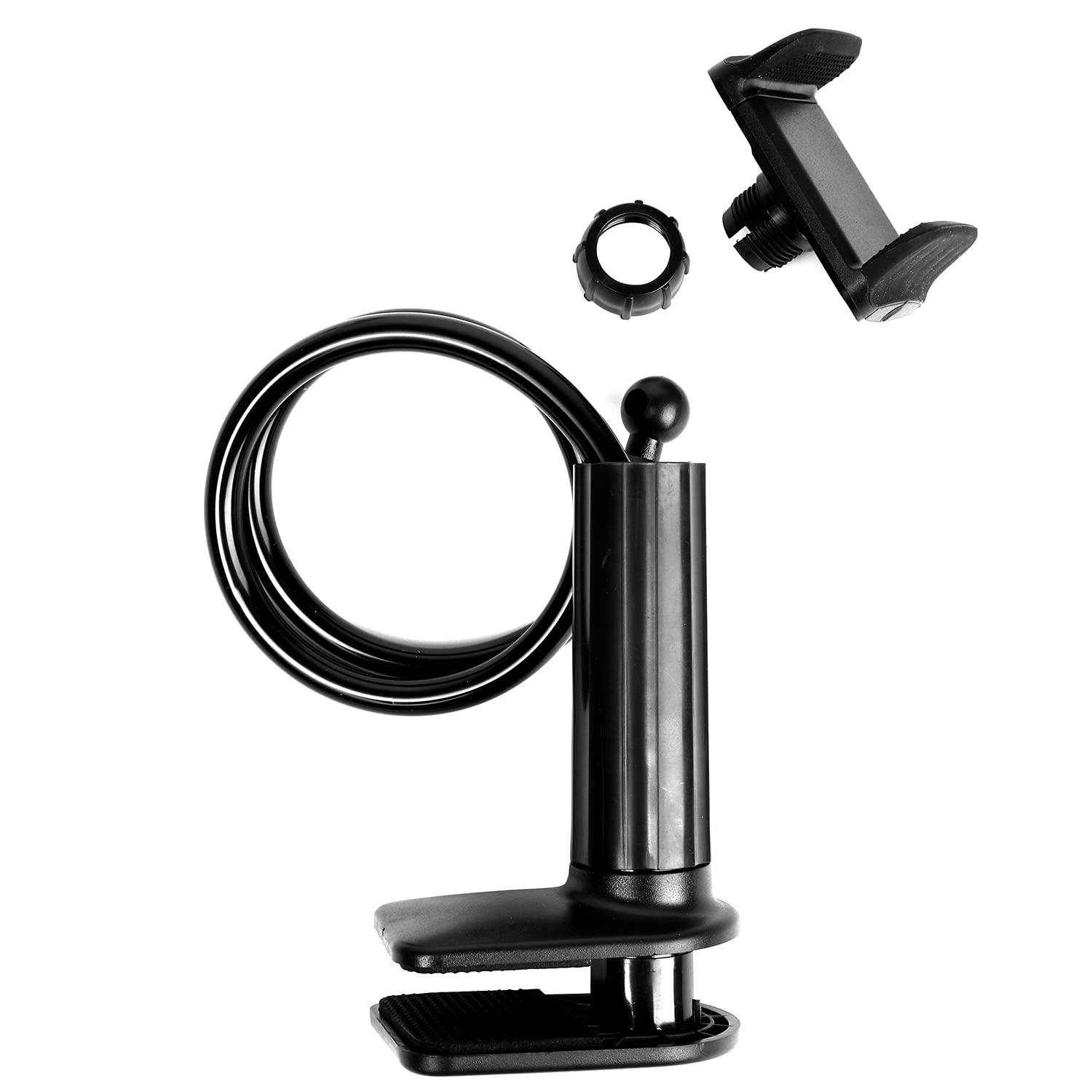 360° Rotating Gooseneck Phone Holder for Bed & Table - Flexible Lazy Bracket Stand with Secure Clip for All Smartphones | Perfect for Watching Videos, Reading & Hands-Free Calling
