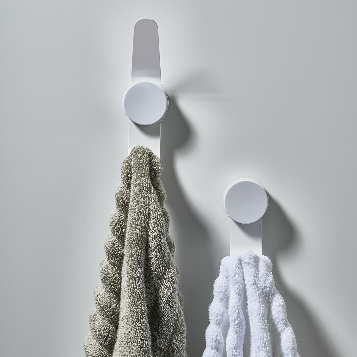 ZONE DENMARK White Single Towel Wall Suction Hook - Bathroom & Kitchen Organizer for Hanging Towels, Robes, and Utensils