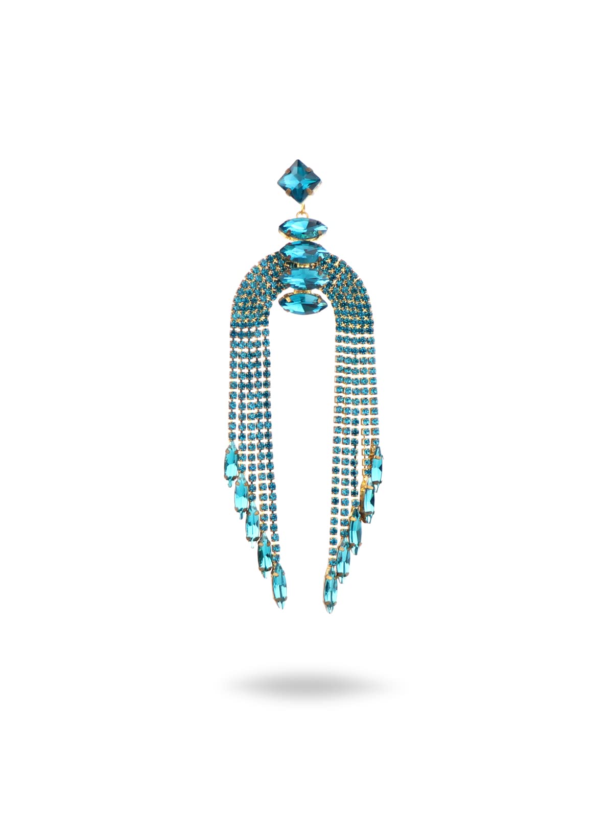 Sparkling Rhinestone Crystal Long Tassel Drop Earrings for Women - Elegant Bridal Wedding Jewelry, Party Dangling Earrings - Perfect for Evening Gala, Prom Night & Special Occasion Gifts