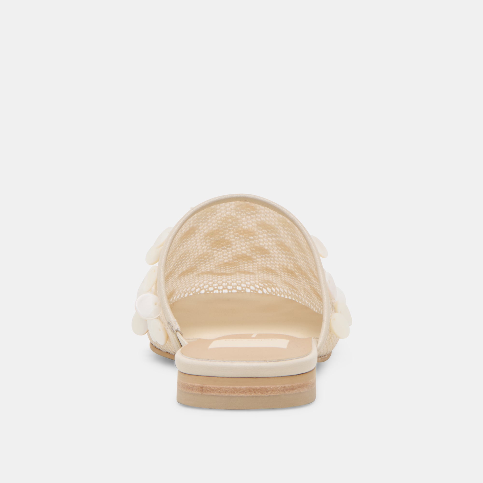ROVA BEAD FLATS IVORY DISC MESH - Stylish Women's Sandals for Summer, Beach, and Casual Outfits