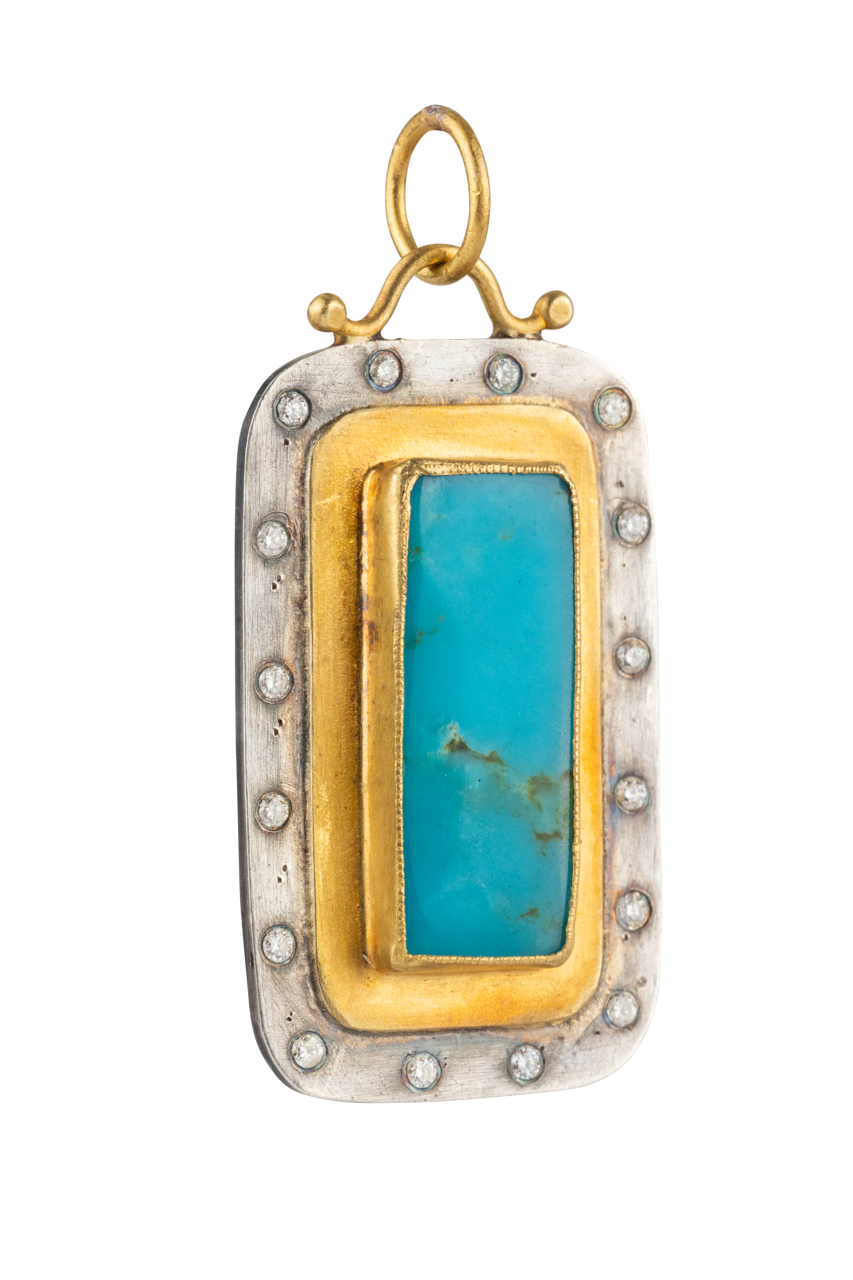 Sleeping Beauty Turquoise & Diamond Pendant Necklace - Elegant Jewelry Gift for Women, Birthdays & Special Occasions