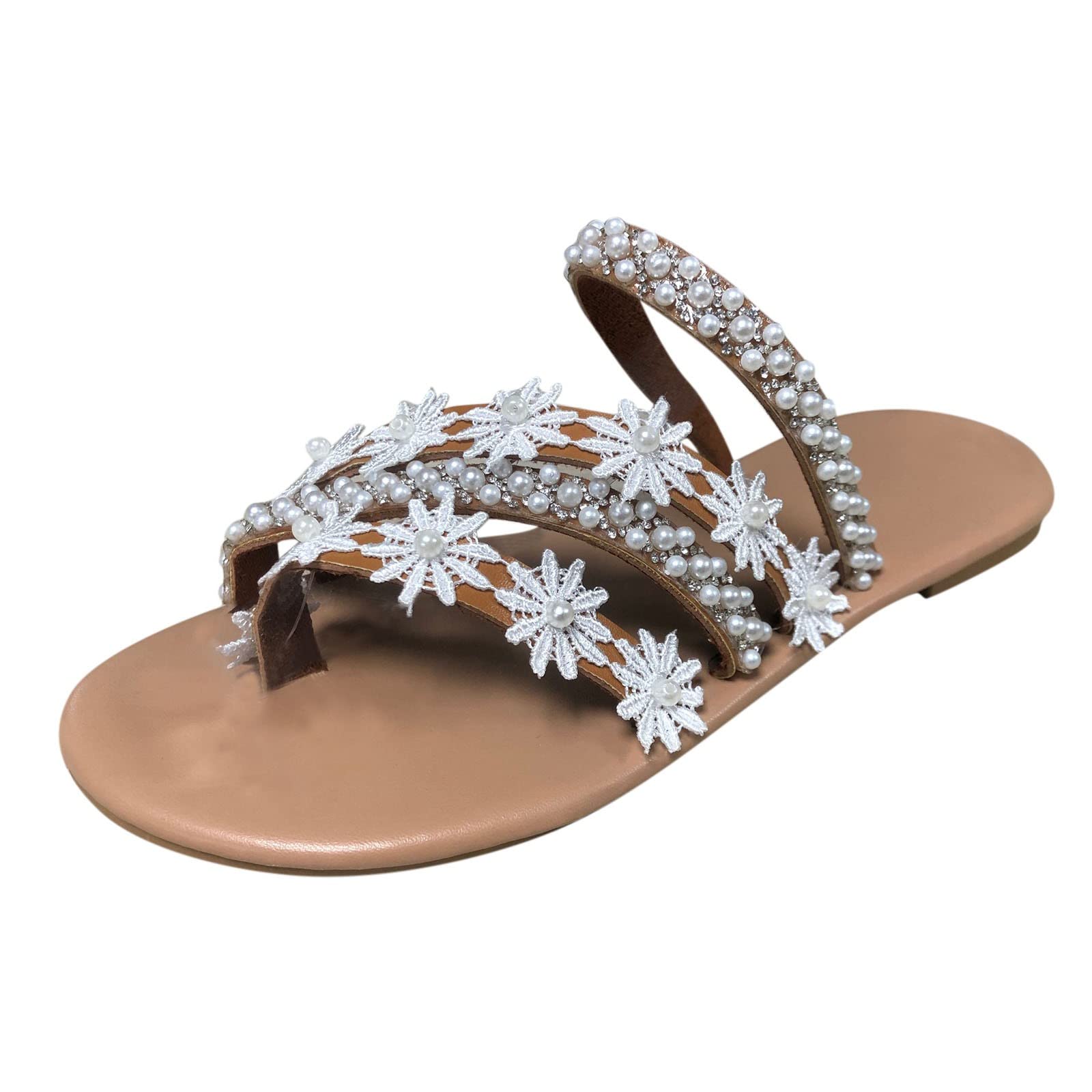 Women's Summer Sandals - Comfortable Boho Fashion Slides with Lace Flower Design for Beach, Pool, and Casual Wear | ZSWWang