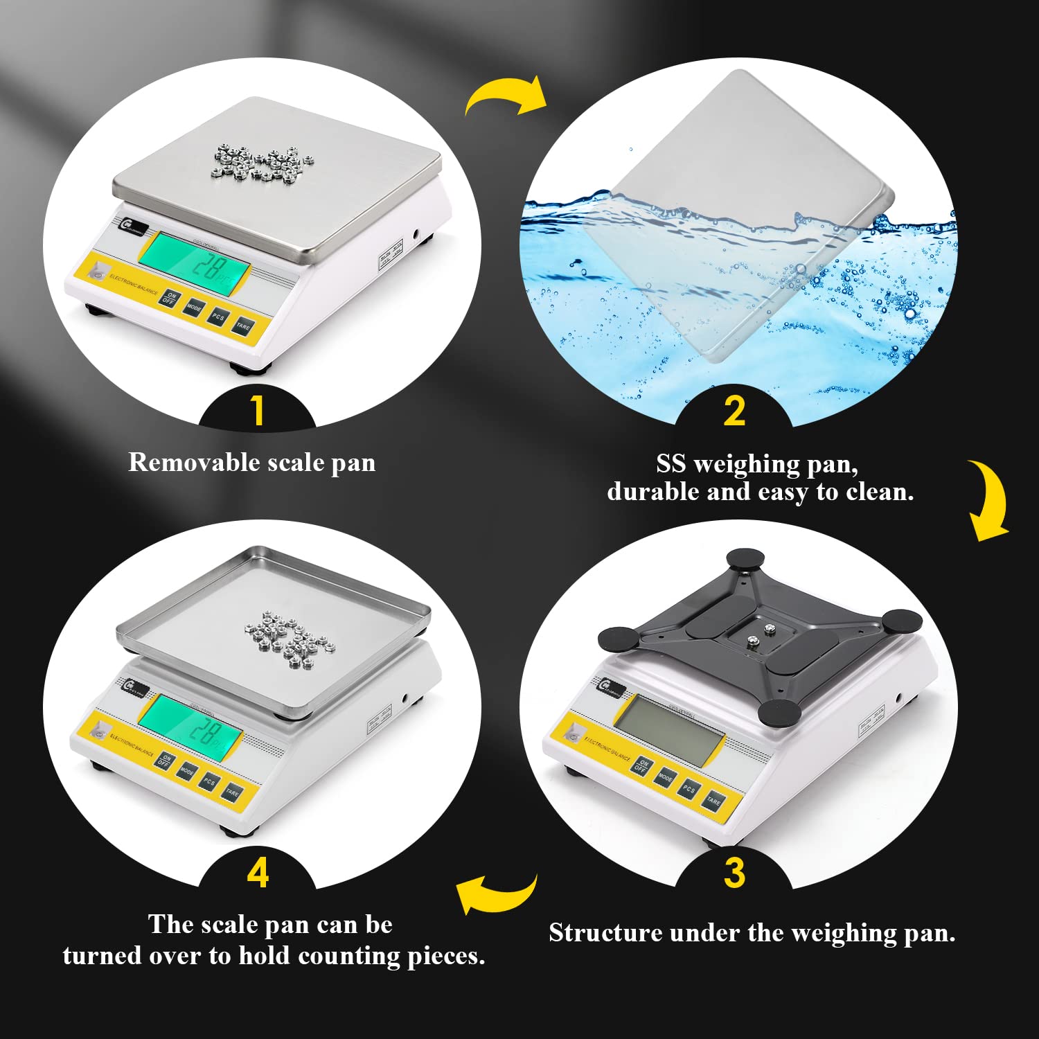 CGOLDENWALL 5000g x 0.1g Digital Precision Electronic Balance Scale - Laboratory, Industrial & Jewelry Weighing with Multi-Units (g/ct/lb/oz/DWT/tl) - Perfect for Lab Experiments, Gold Weighing & Small Business Packaging