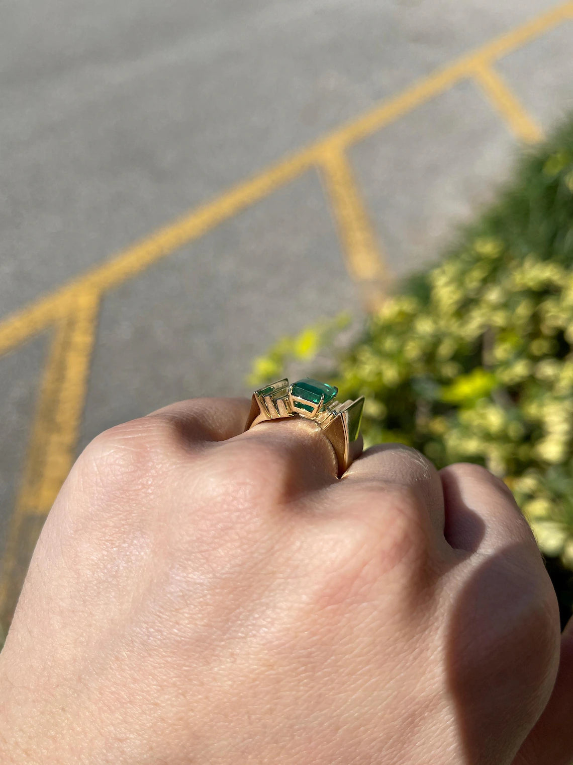 2.18ct Lush Dark Green Emerald Cut Solitaire Ring for Women – Elegant Statement Jewelry for Engagement, Wedding & Special Occasions
