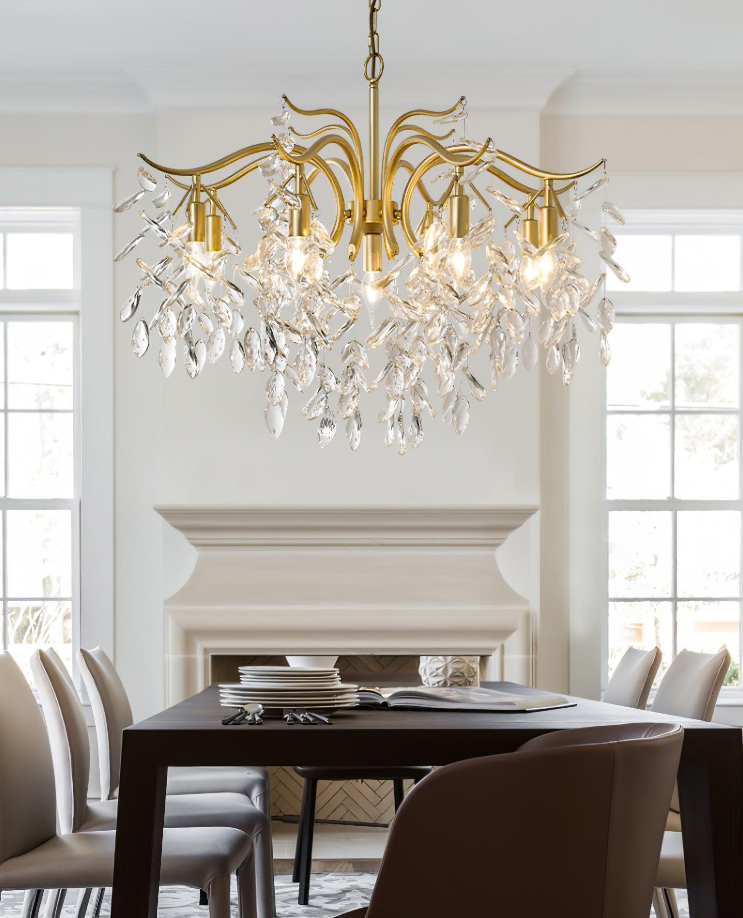 Dorale Chandelier - Elegant Crystal Ceiling Light Fixture for Dining Room, Living Room & Bedroom | Perfect for Home Decor & Wedding Venues