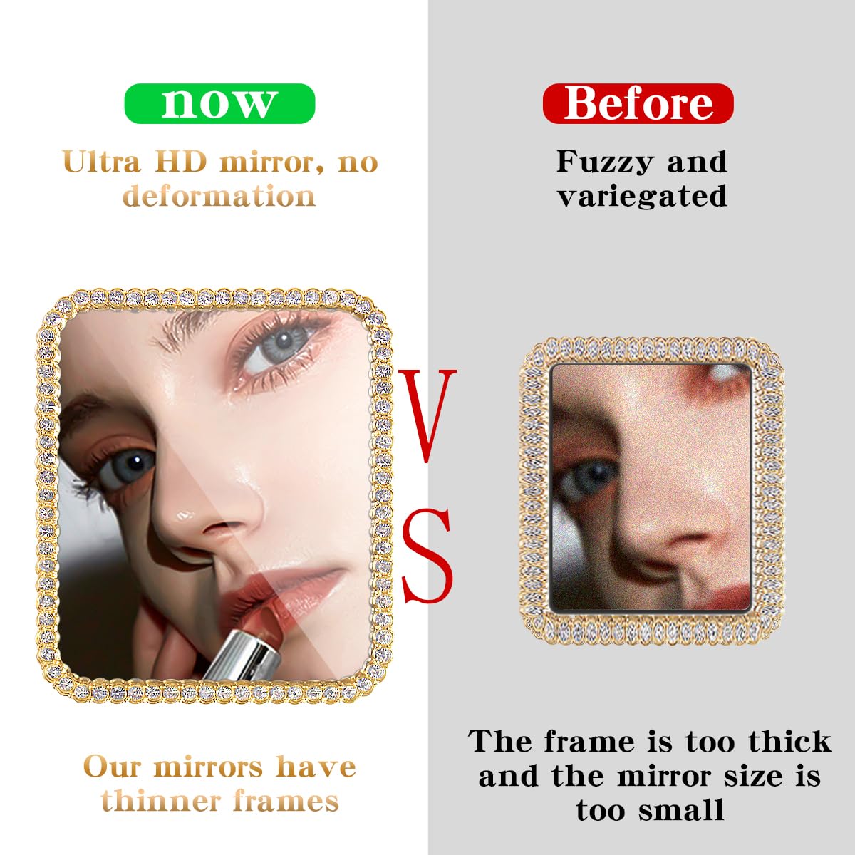 Bling Mirror Decal for Phone Case - Slim Gold Square Acrylic Mirror Sticker - Perfect for Phone Charms, Travel Accessories & DIY Phone Decor