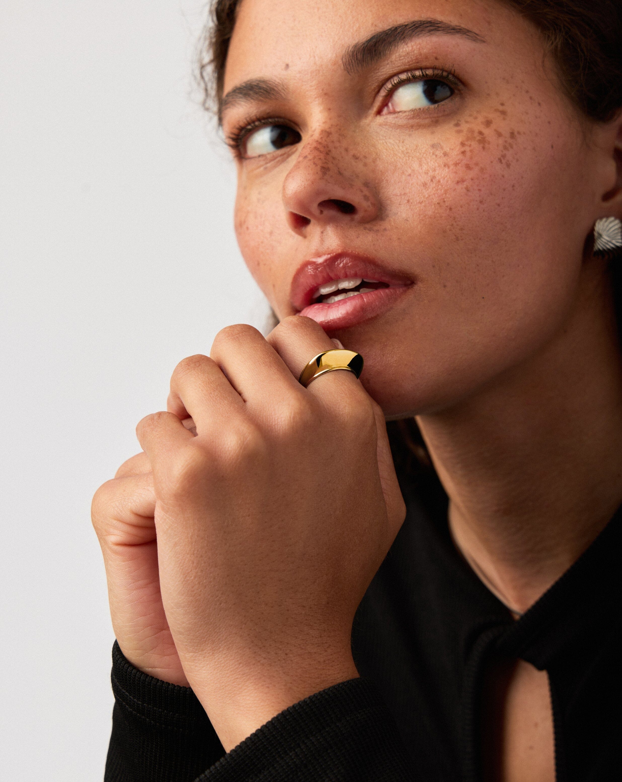 Hera Dome Stacking Ring - 18k Gold Vermeil Stackable Rings for Women | Elegant Layered Jewelry for Everyday Wear & Special Occasions