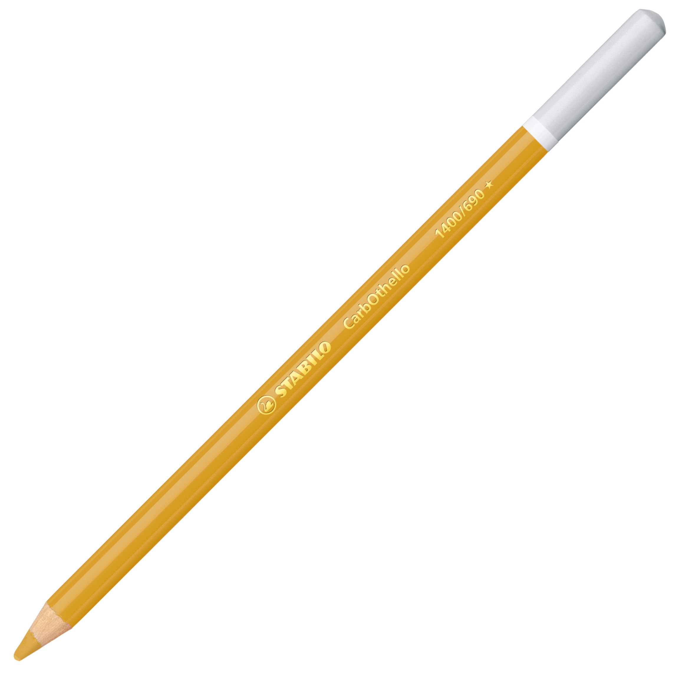 STABILO CarbOthello Pastel Chalk Pencils 12 Pack - Golden Ochre for Artists & Sketching | Perfect for Drawing, Blending & Shading on Paper & Canvas