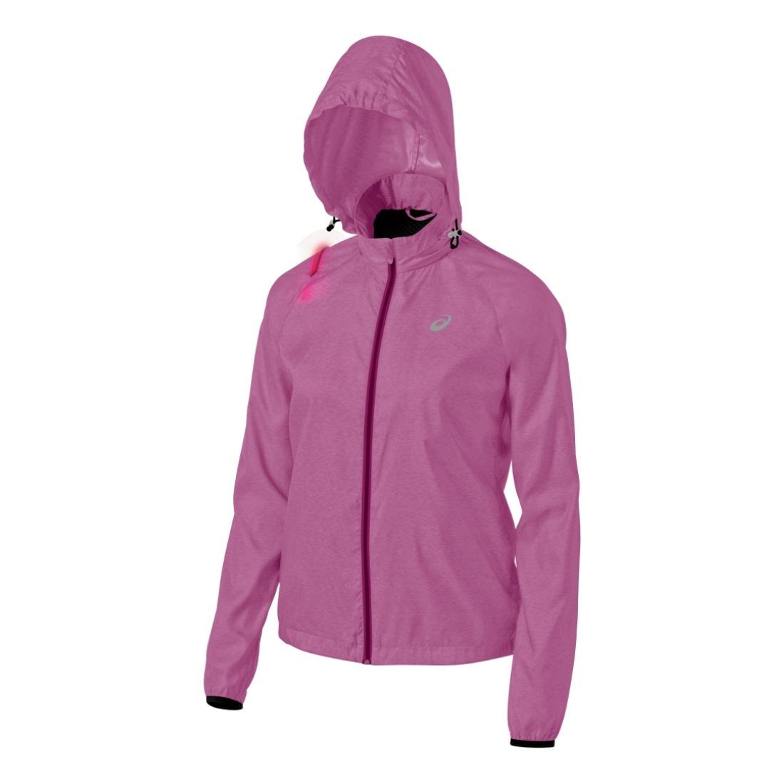 ASICS Women's Lightweight Running Jacket - Waterproof Windbreaker for Outdoor Jogging & Hiking - Reflective Electro Jacket for Night Safety