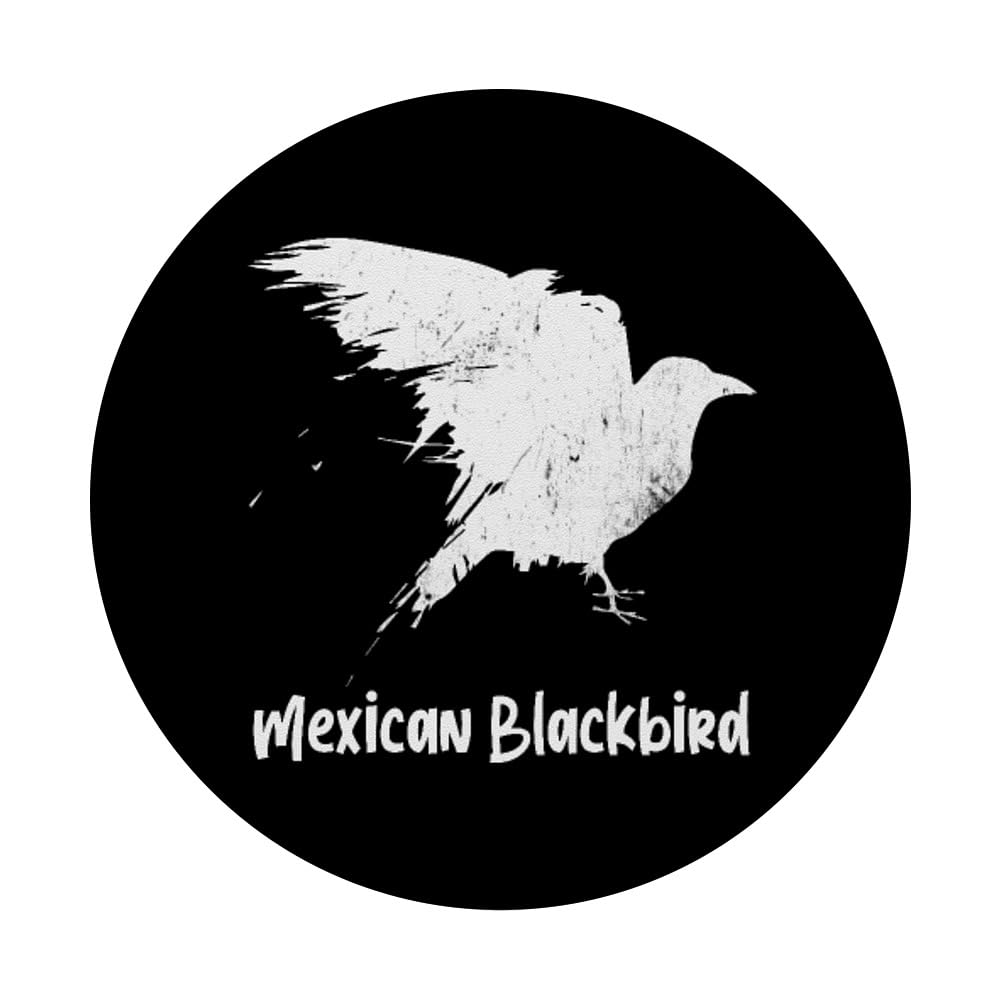 Mexican Blackbird White Raven Biker PopSockets Standard PopGrip - Swappable Phone Grip & Stand for Motorcycle Enthusiasts & Phone Accessories Lovers