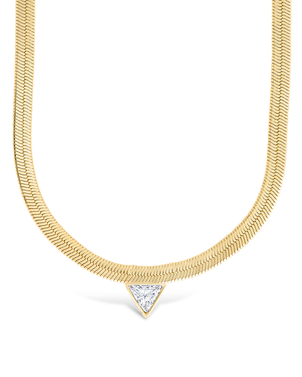 Ruth CZ Pendant Herringbone Necklace - Elegant Cubic Zirconia Jewelry for Women | Perfect for Parties, Weddings & Date Nights