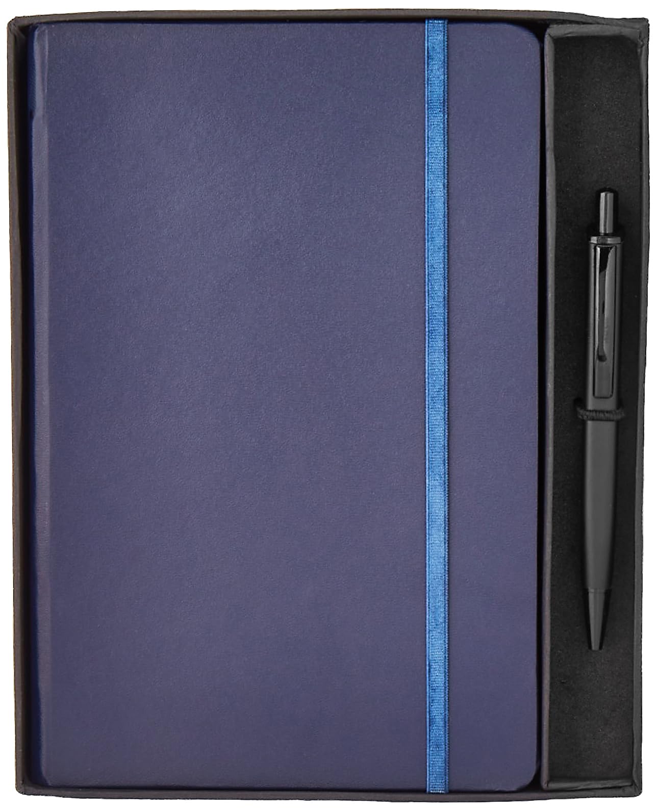 Amazon Basics A5 Notebook with Ribbon Bookmark & Pen - Premium Lined Journal for Writing, Note Taking, and Planning | Perfect Gift Set for Corporate Events, Graduation, Birthday, and Personal Use (Blue)
